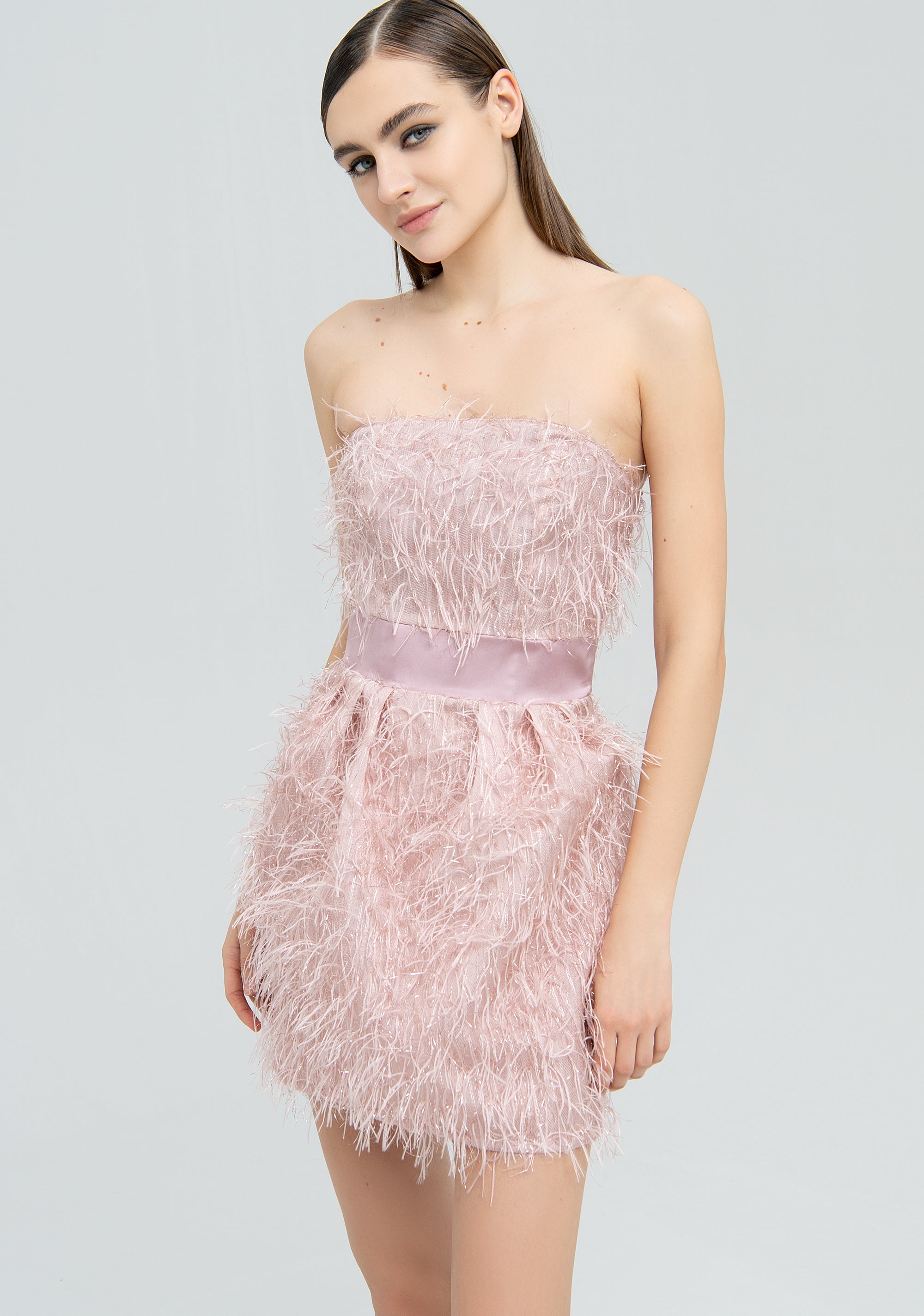 Dress slim fit made in embroidered fabric with 3D effect Fracomina FQ22WD1002W59901-238-2