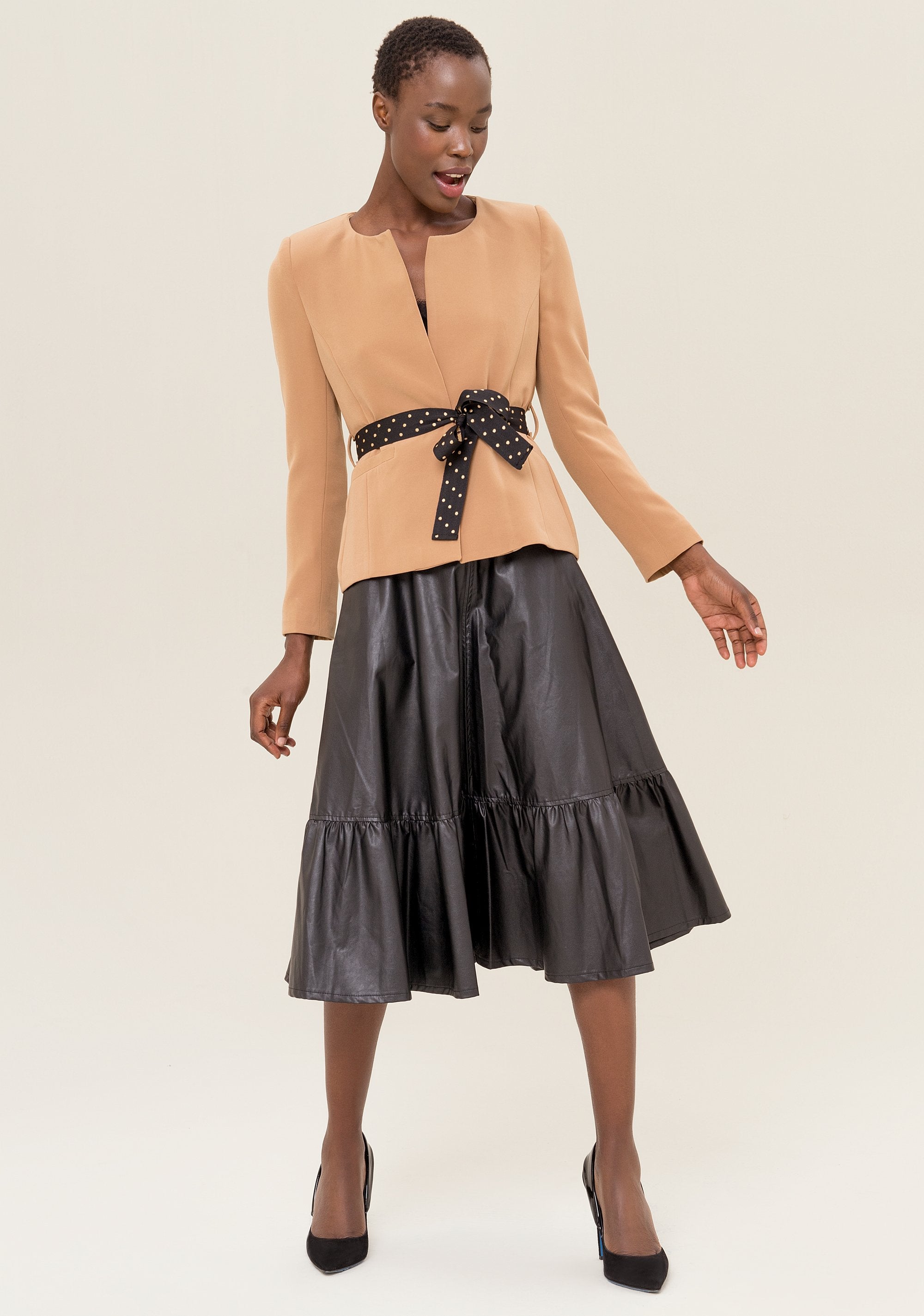Blazer jacket regular fit, round neck, made in stretch fabric Fracomina FR19FP059________251_01