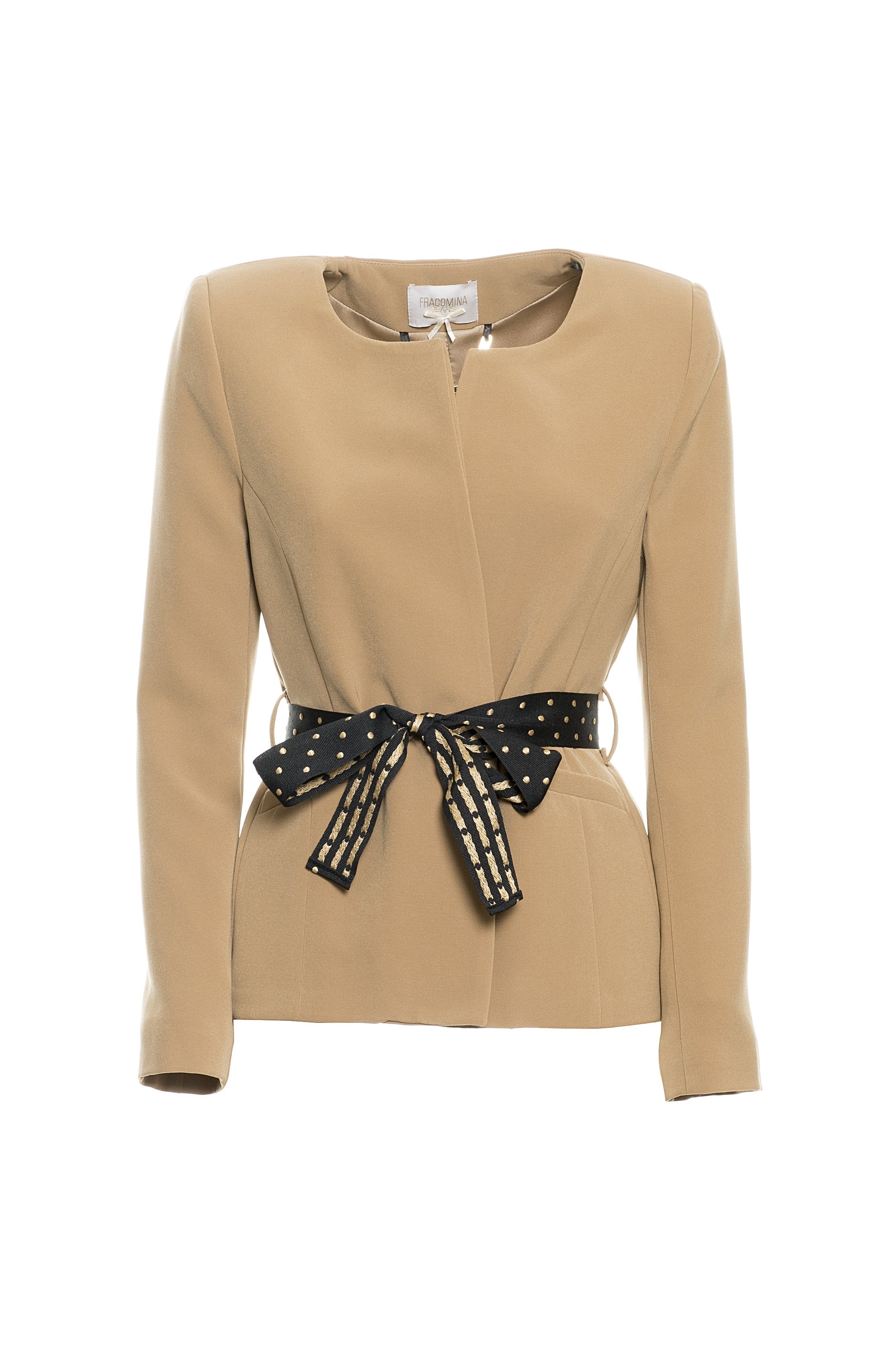 Blazer jacket regular fit, round neck, made in stretch fabric Fracomina FR19FP059________251_06