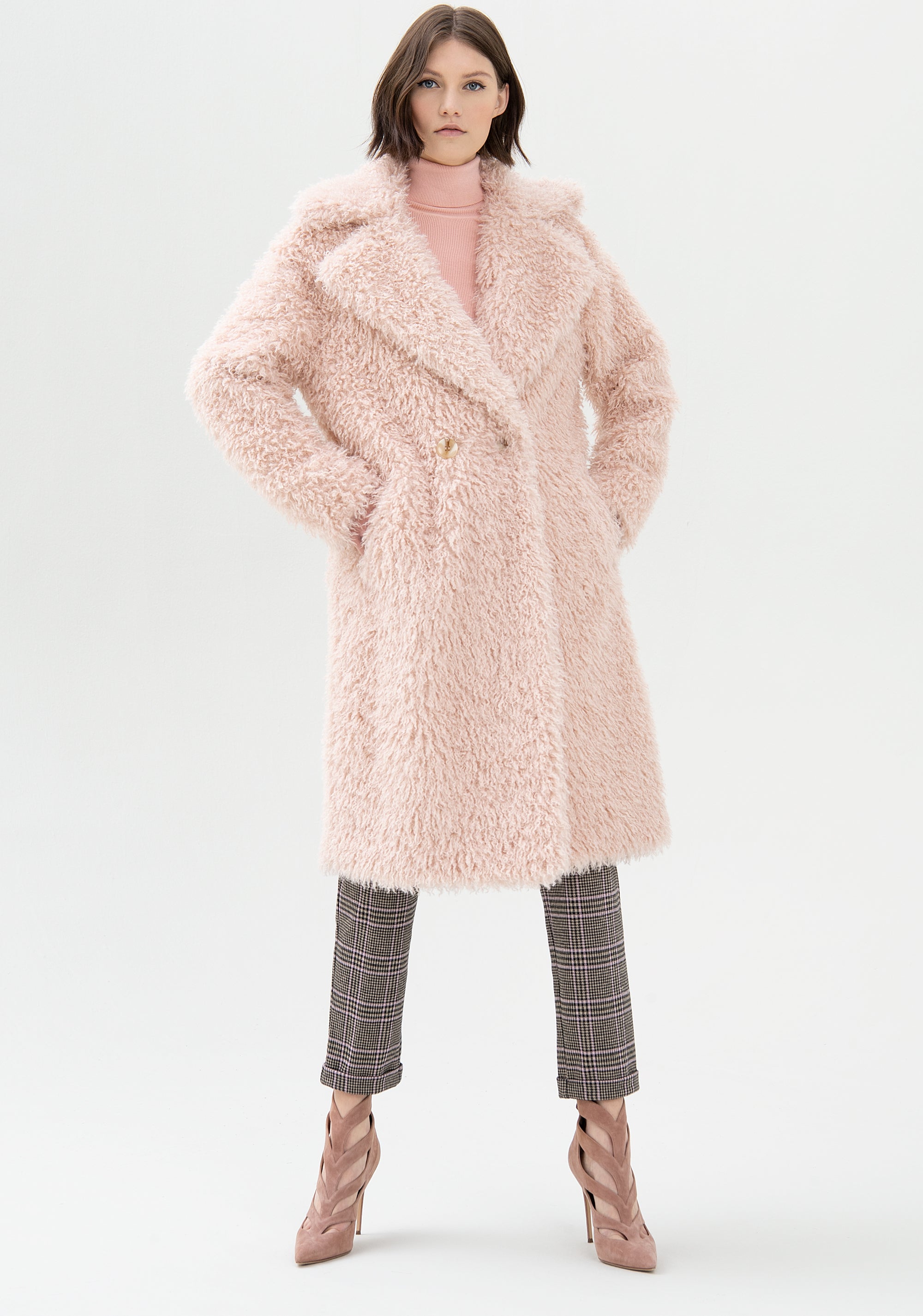 FORME ECO FUR BLOUSON Mother（Mango mixed faux fur jacket in brown）