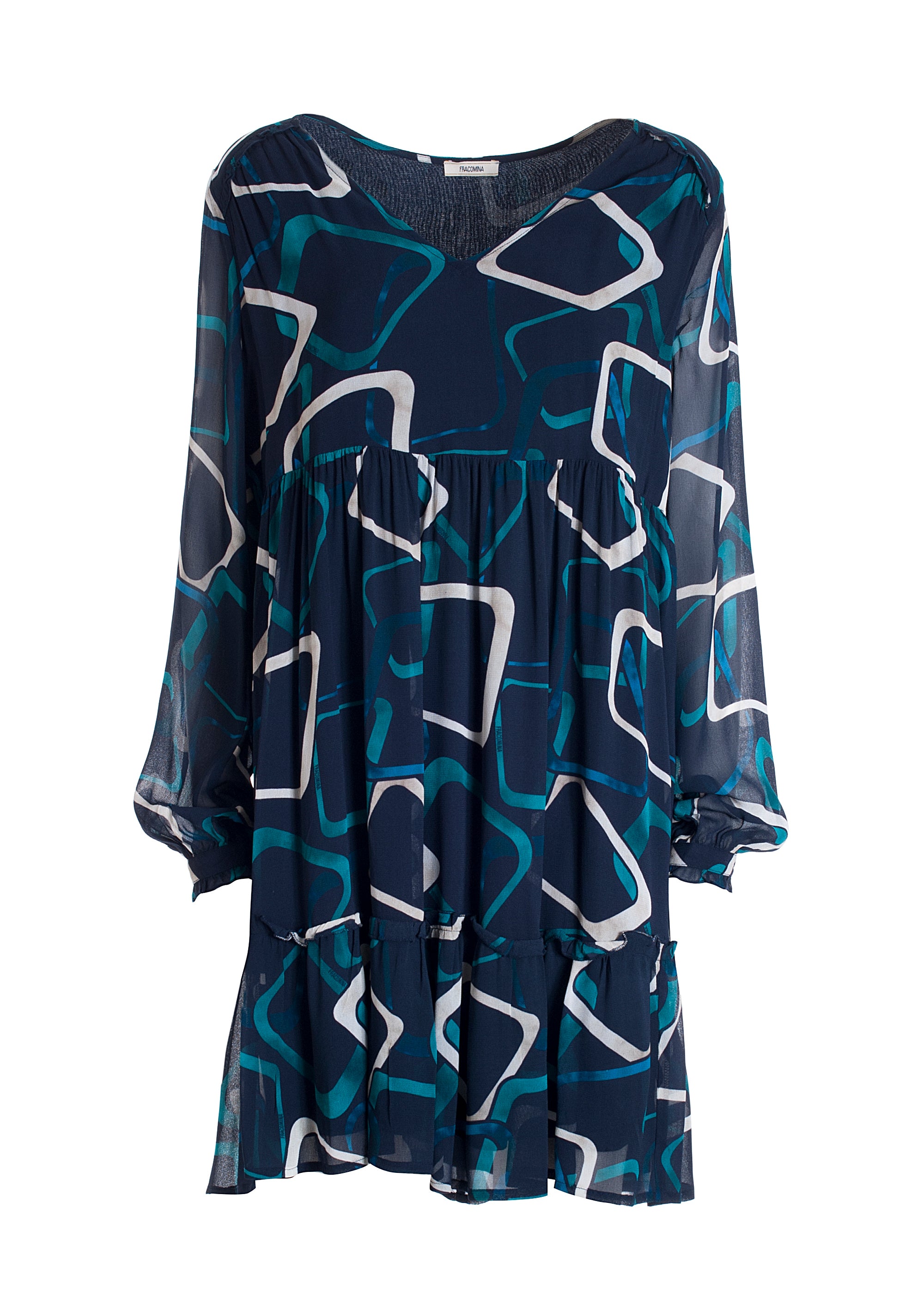 Mini dress wide fit with geometric pattern Fracomina FR21WD1030W418N4-117_06
