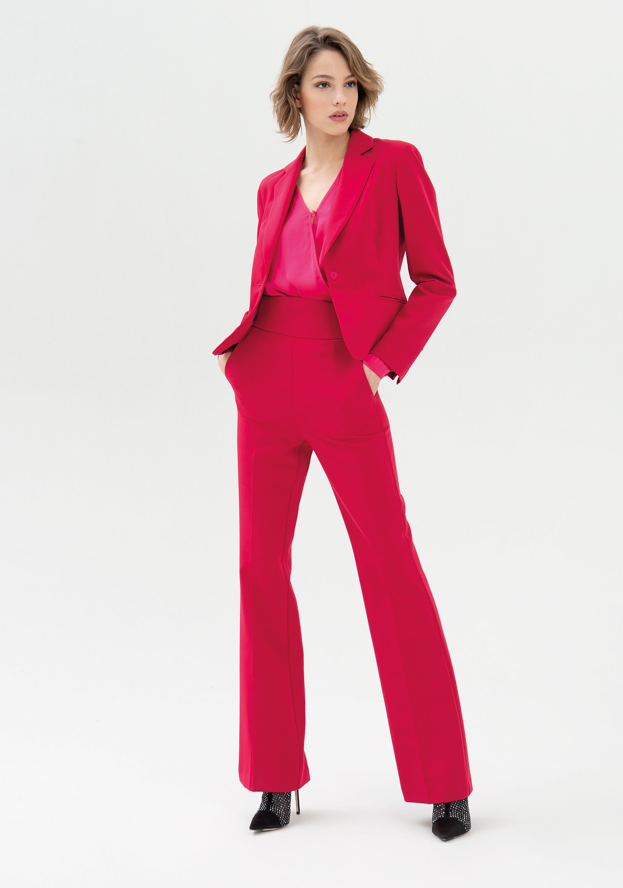 Blazer regular fit single breasted made in technical fabric Fracomina FR21WJ2012W42901-625