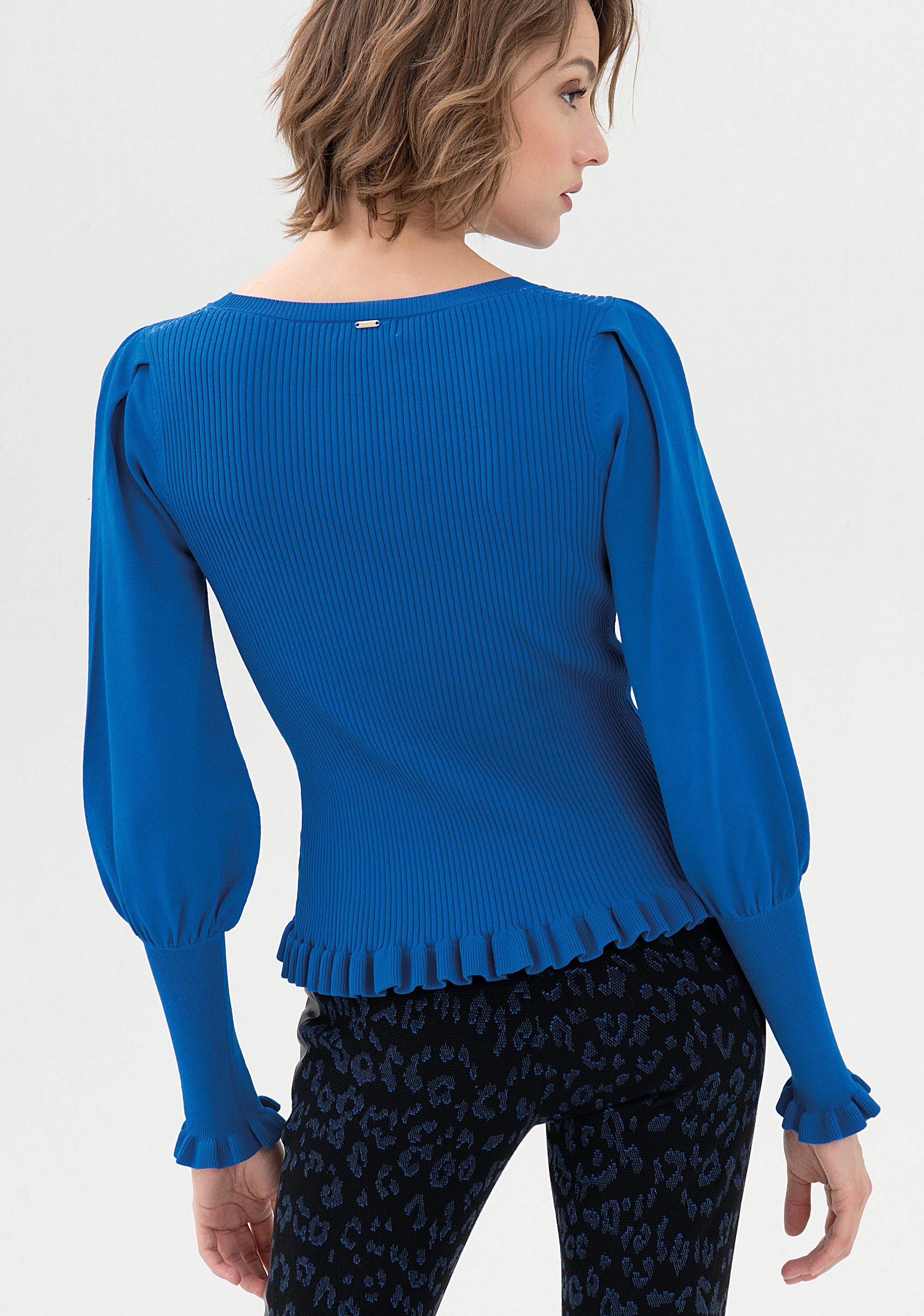 Knitwear tight fit with rib stitch Fracomina FR21WT7012K41401-078_03