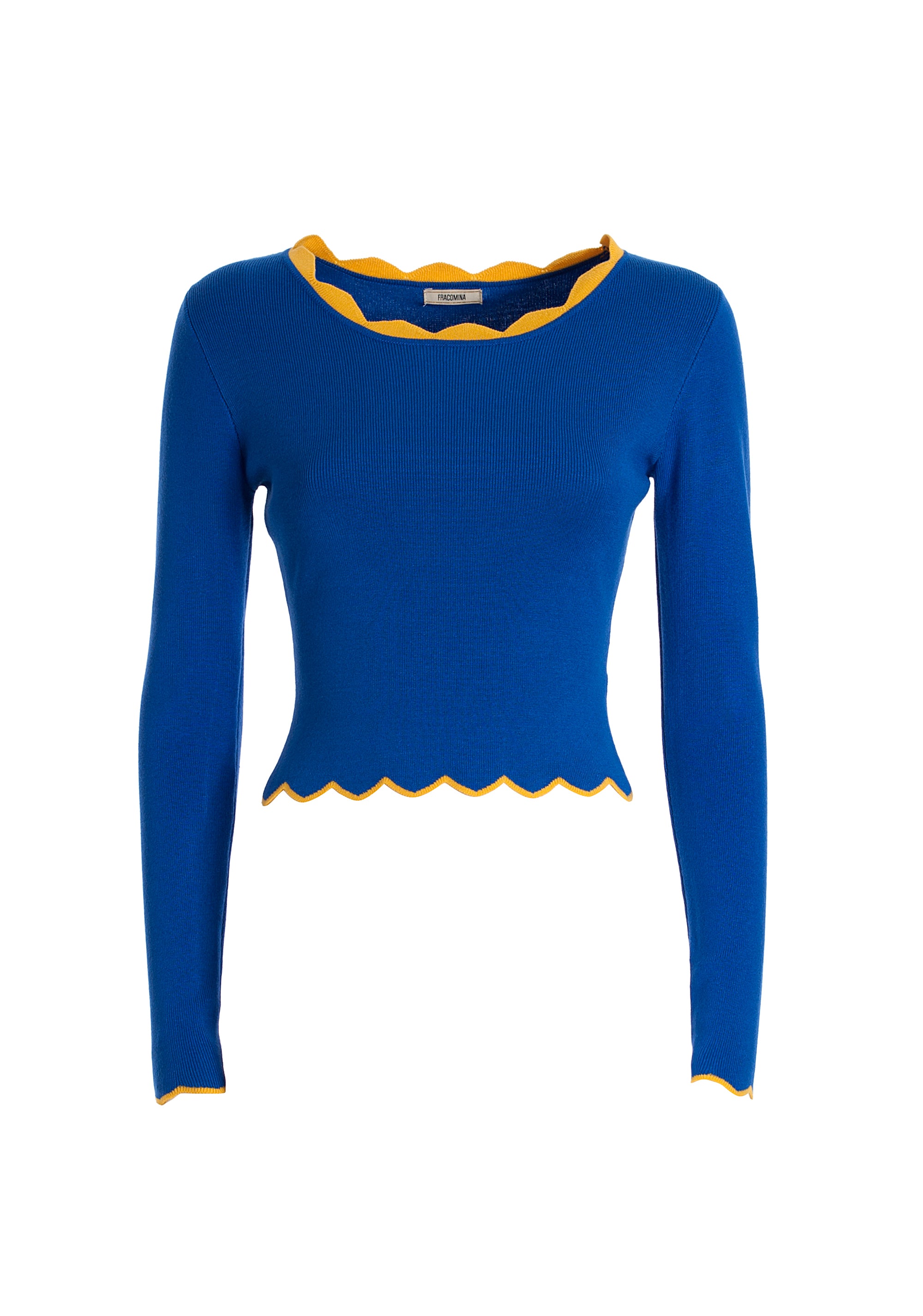 Knitwear cropped tight fit with rib stitch Fracomina FR21WT7023K42101-I67_06