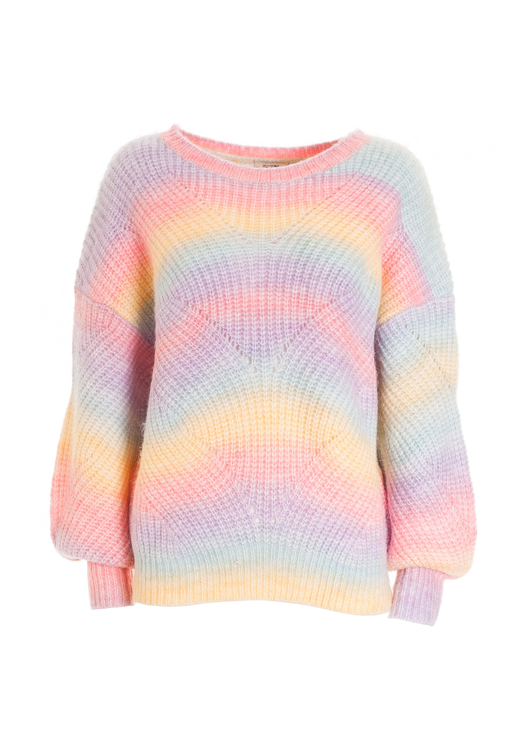 Knitwear over fit with multi color plaits Fracomina FR22WT7016K45801-210_1