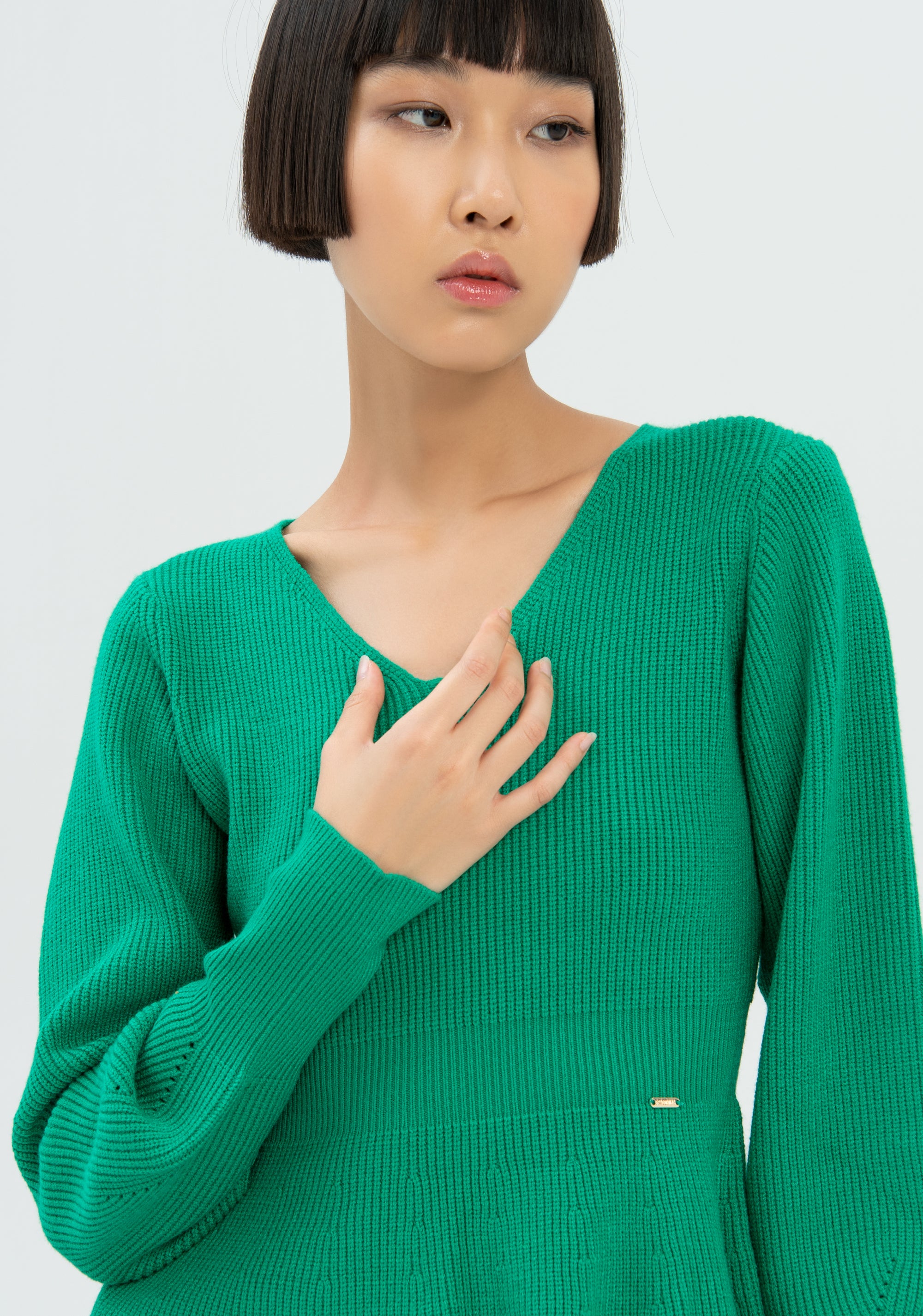 Knitwear flared with V-neck drop Fracomina FR22WT7025K45901-L22-2