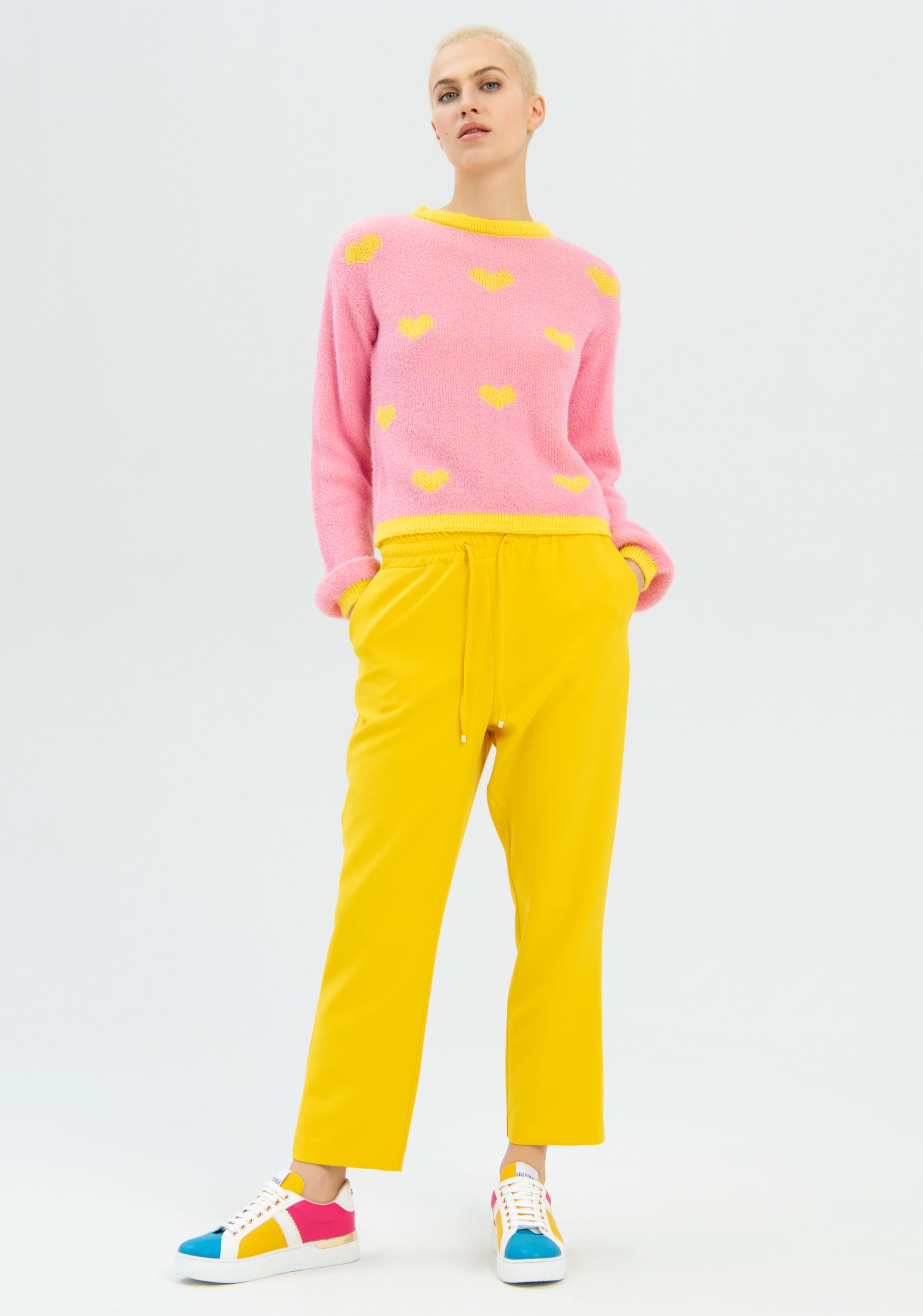 Knitwear over fit with heart shaped jacquard Fracomina FR22WT7035K468F8-D41