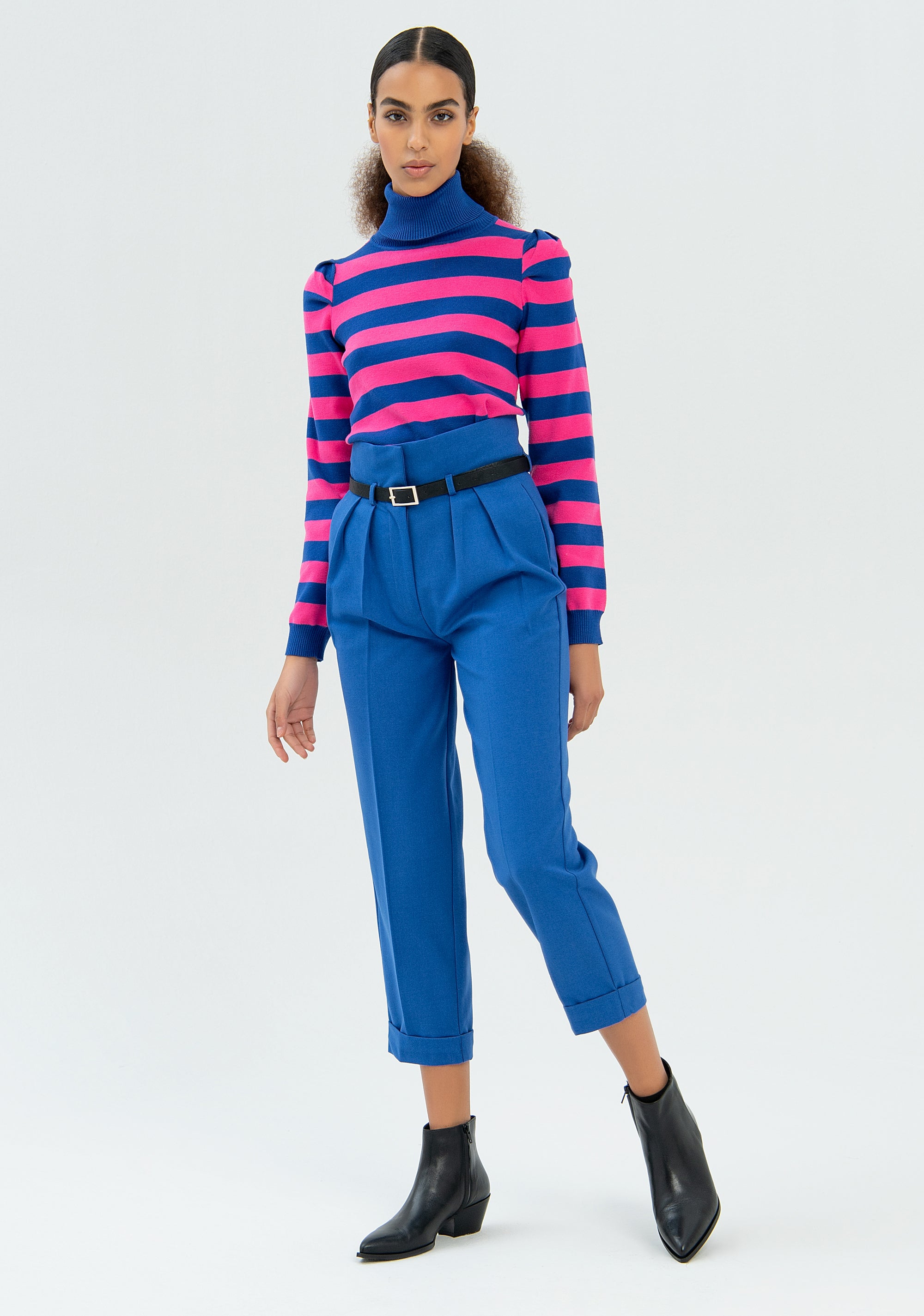 Pant regular fit high waist made in technical fabric Fracomina FR22WV4008W56101-078