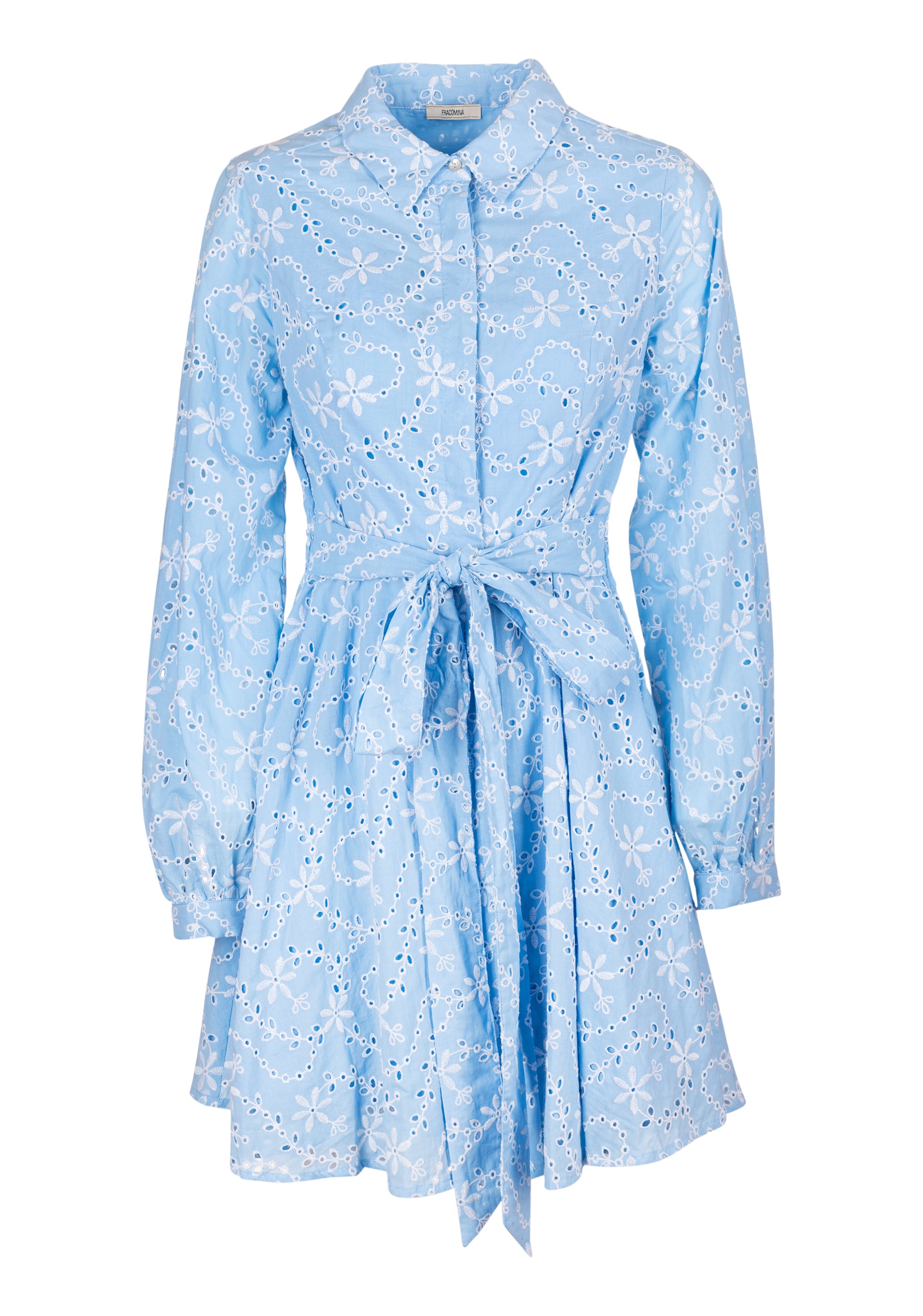 Mini chemisier dress regular fit made in San Gallo lace Fracomina FR23SD1017W403G1-175-1_f192d343-d92d-46df-a3ad-76ba0acc6d62