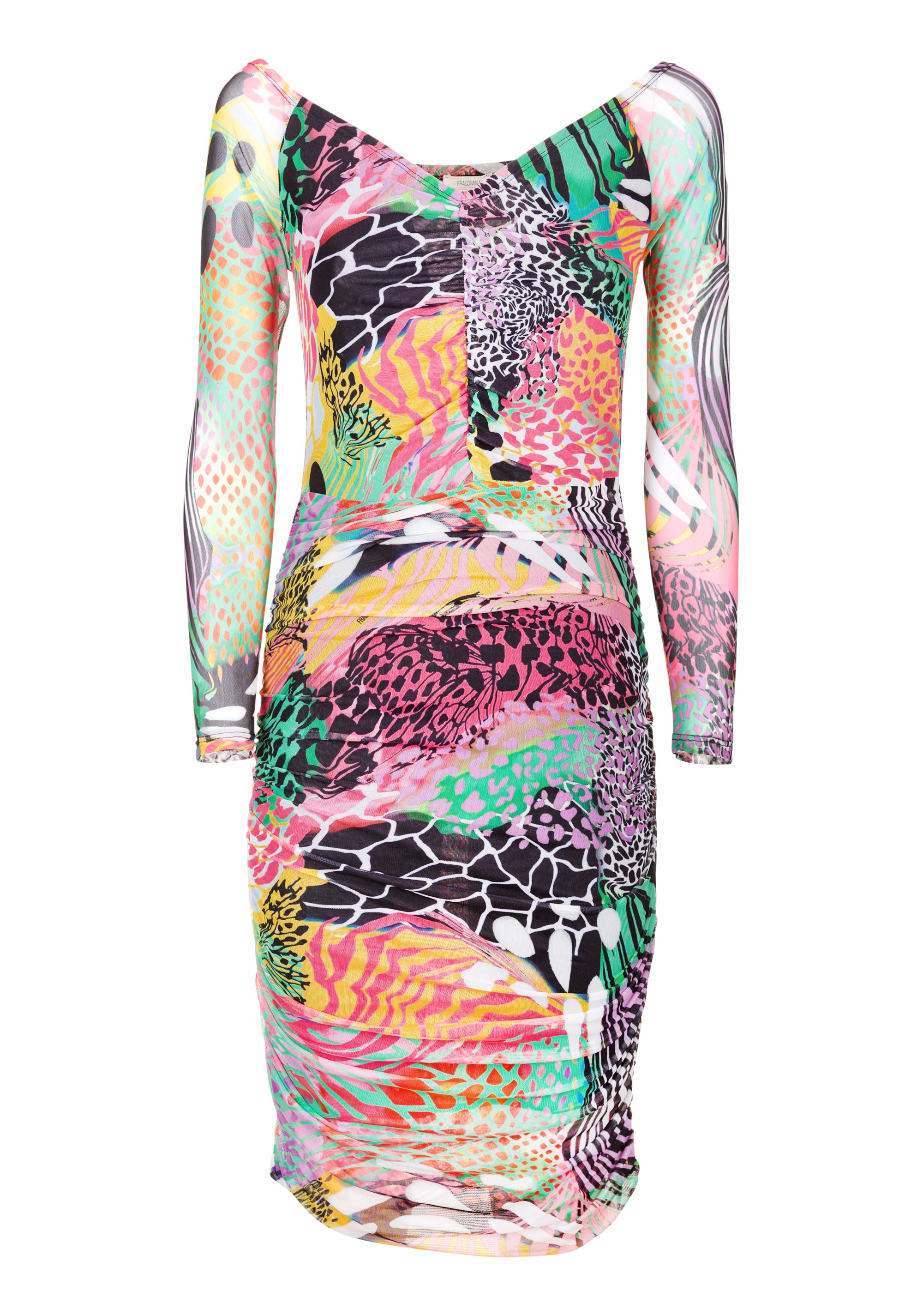 Dress slim fit with multicolor pattern Fracomina FR23SD2002J45701-Q17-1_78508a37-3afa-43b7-8aa1-0f240c27ac64