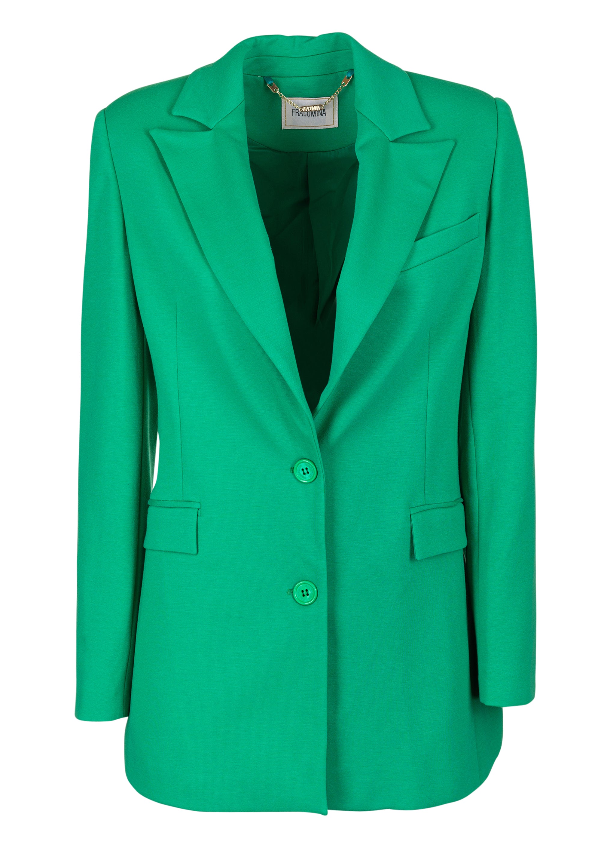 Long blazer jacket slim fit single breasted made in technical fabric Fracomina FR23SJ2003W49701-152-1_0956dcc9-62c2-4f84-81e5-1df5a9560a3c