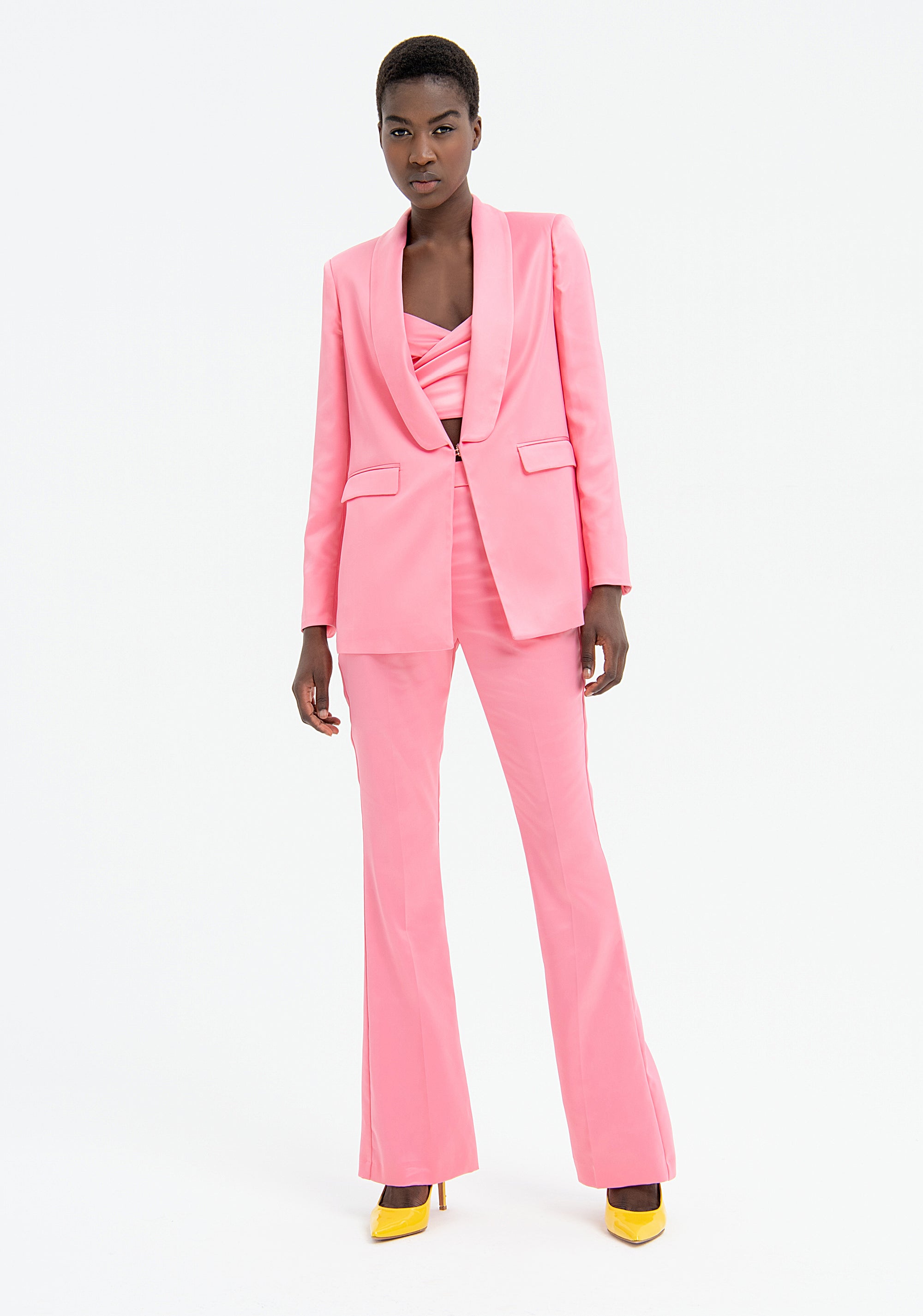 Blazer jacket slim fit single breasted made in satin Fracomina FR23SJ2004W41101-G25-1
