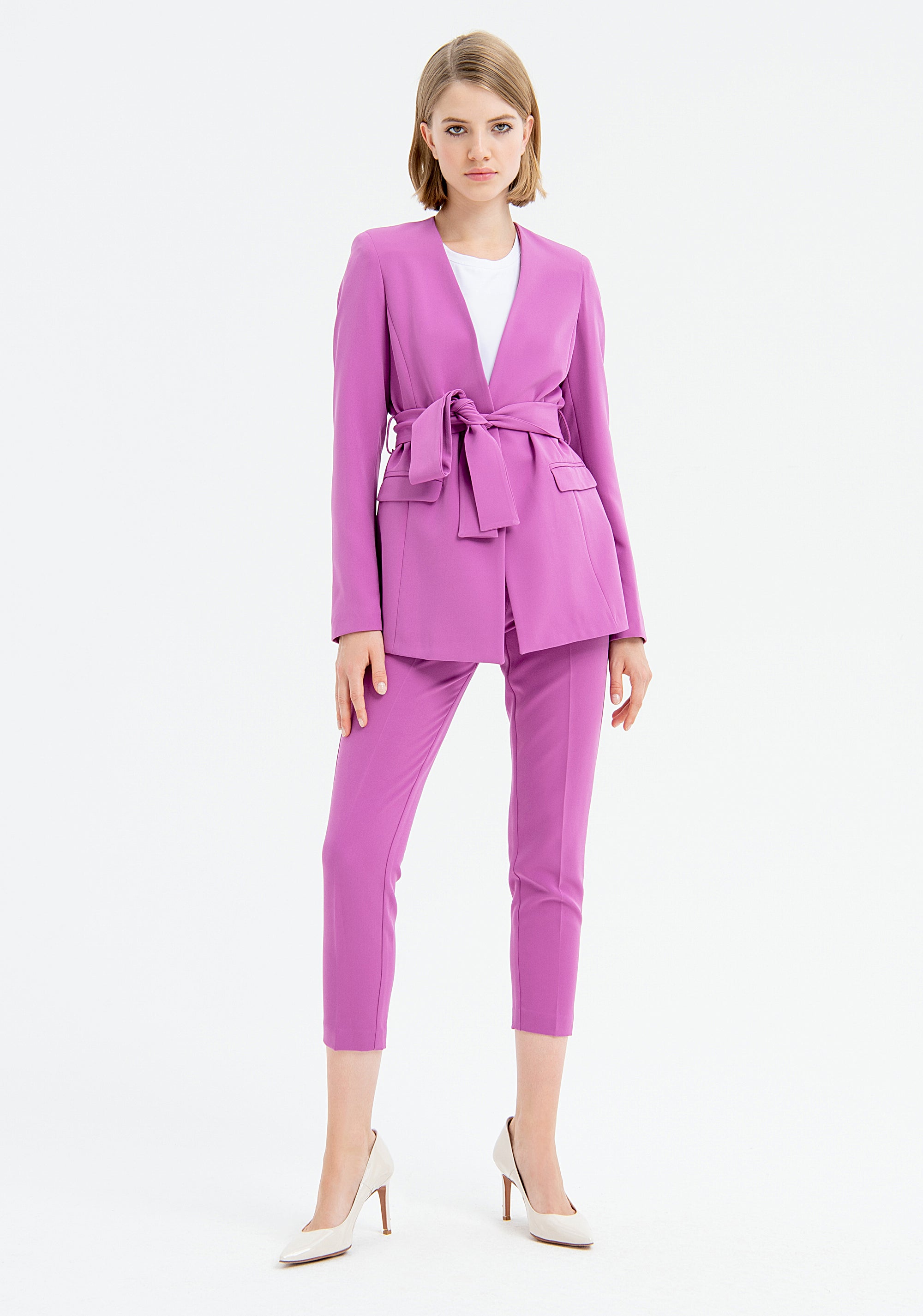 Long blazer jacket made in technical fabric Fracomina FR23SJ2011W42901-233-1