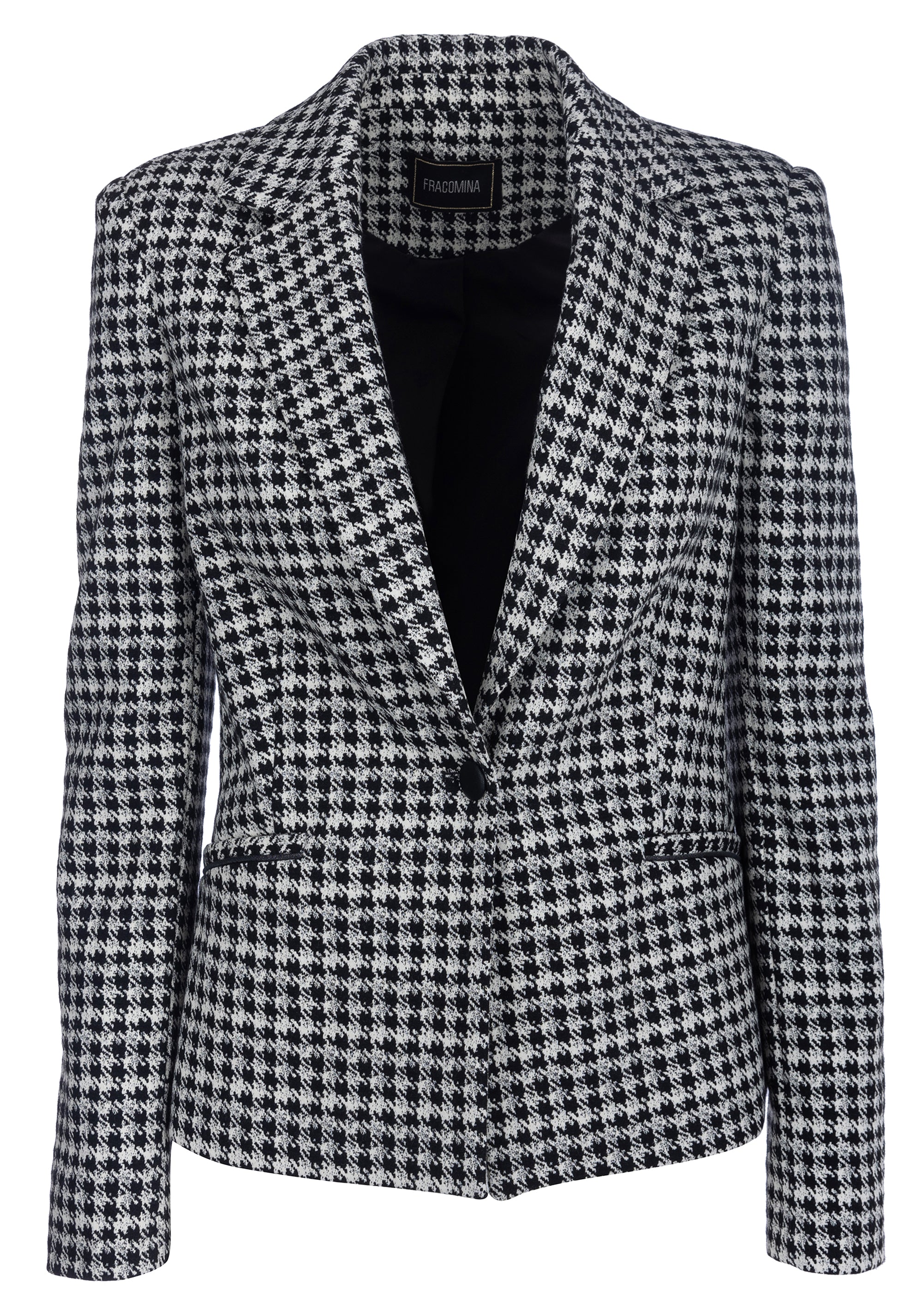 Blazer Pied de Poule Transpassado Marrom Ariela