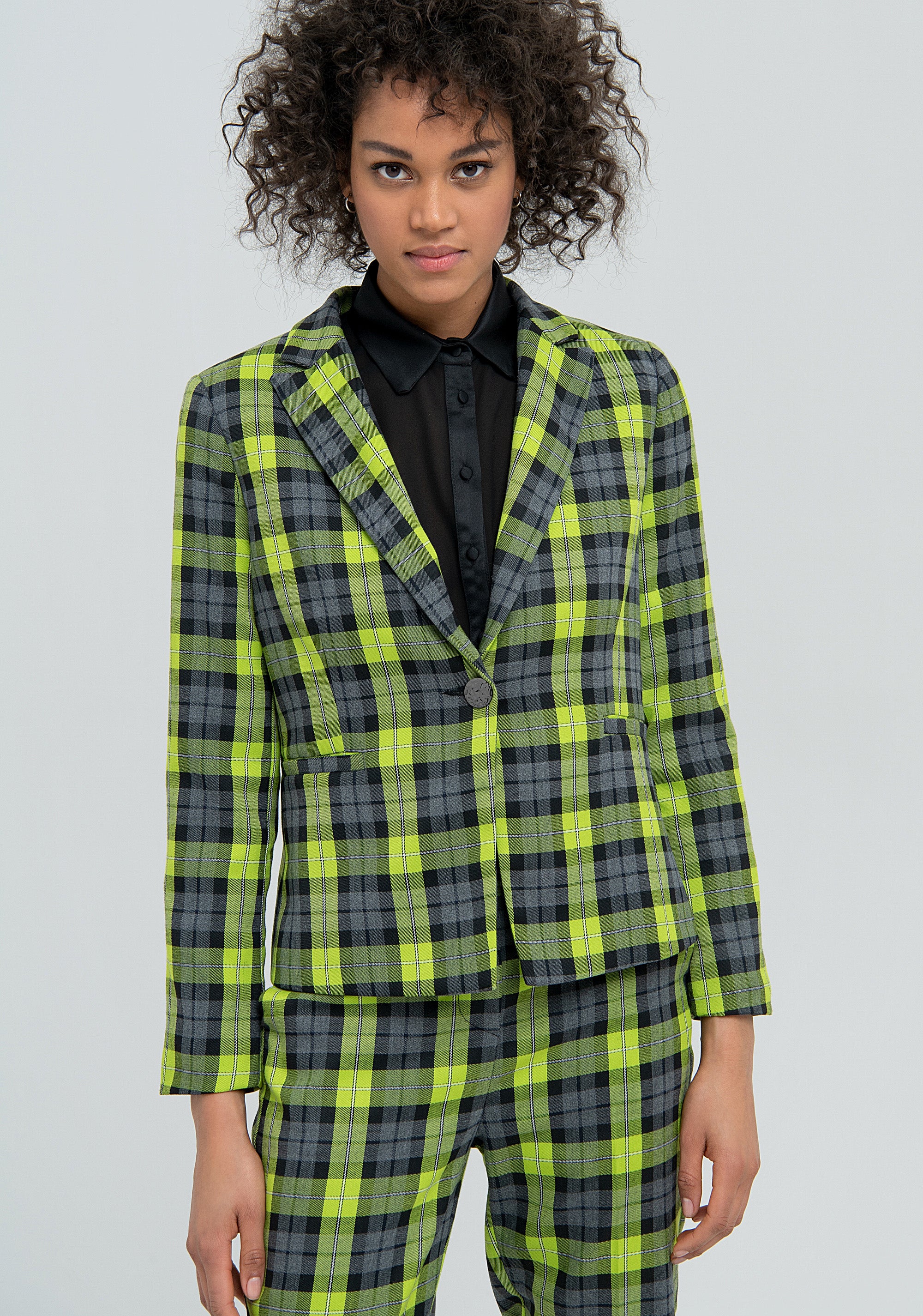 Blazer regular fit single breasted made in tartan Fracomina FS22WJ2010W59095-L67_2