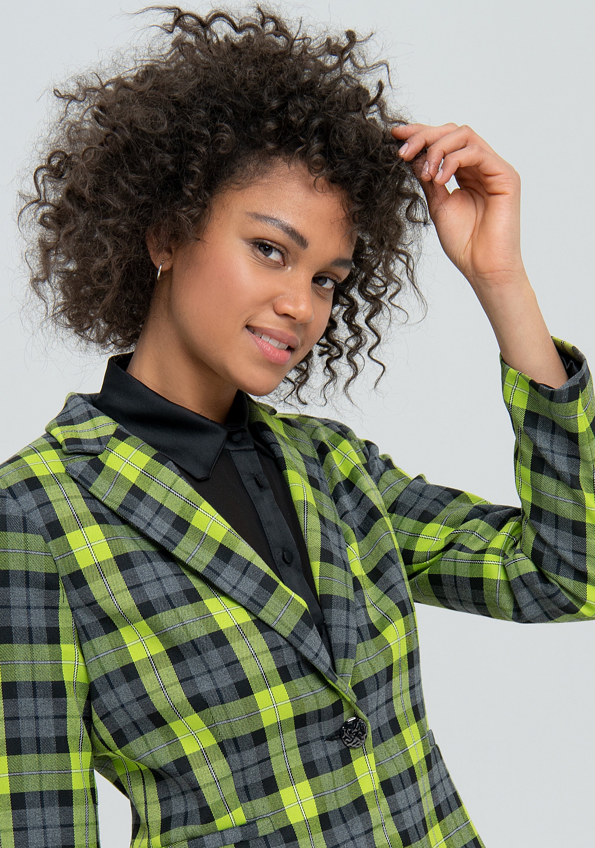 Blazer regular fit single breasted made in tartan Fracomina FS22WJ2010W59095-L67_3