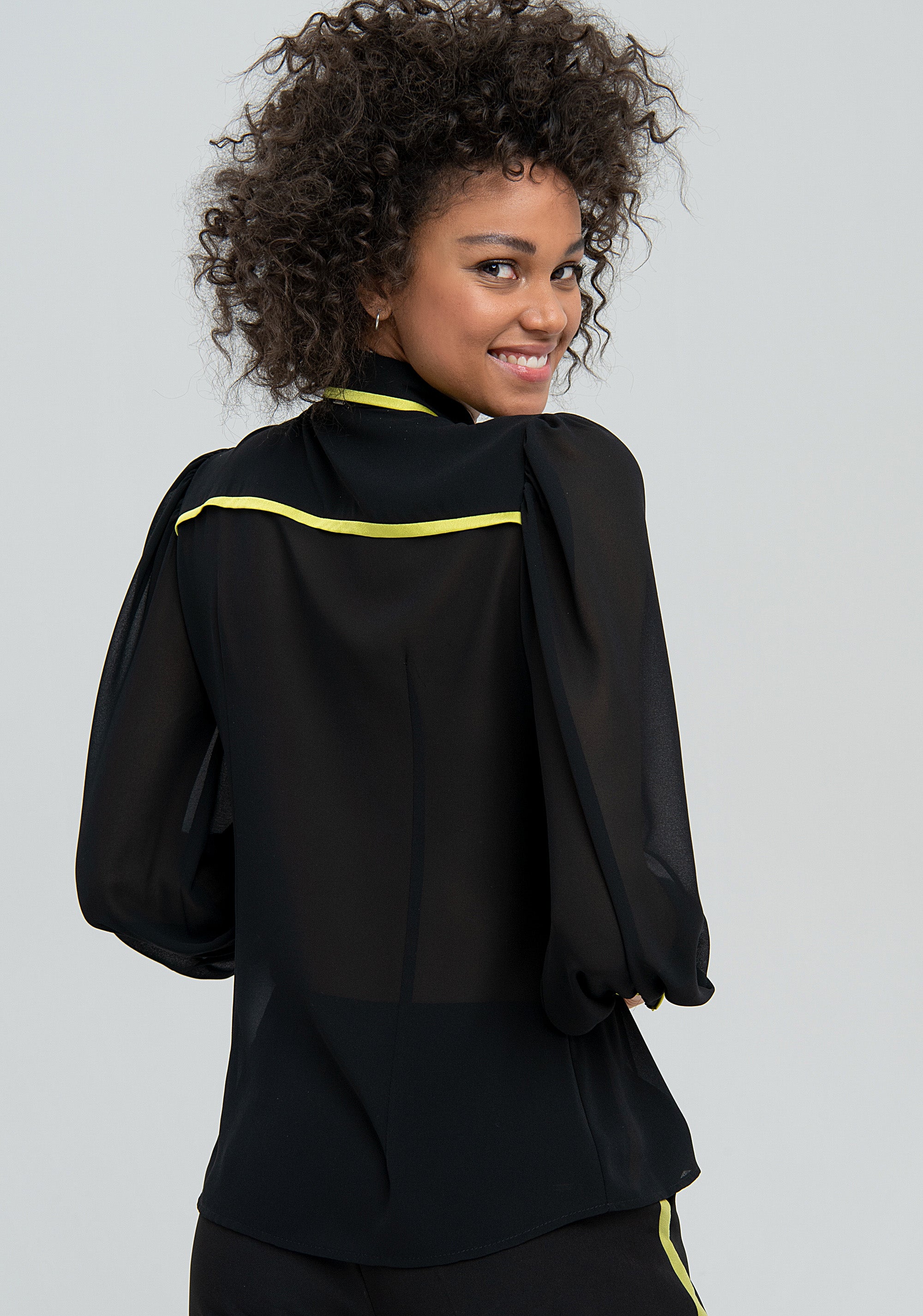 Shirt regular fit made in georgette with contrast color tapes Fracomina FS22WT6007W41201-L65-3