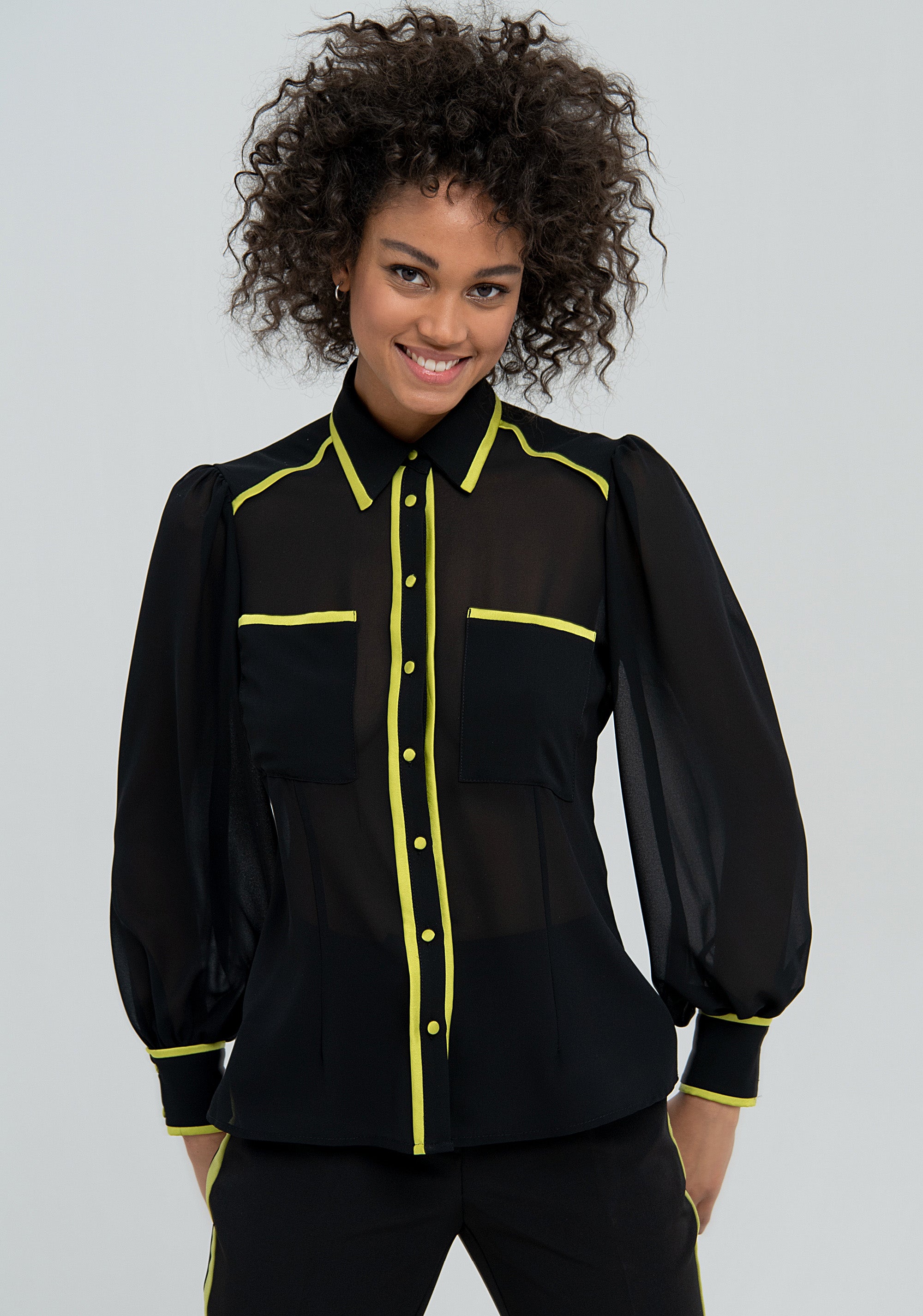 Shirt regular fit made in georgette with contrast color tapes Fracomina FS22WT6007W41201-L65
