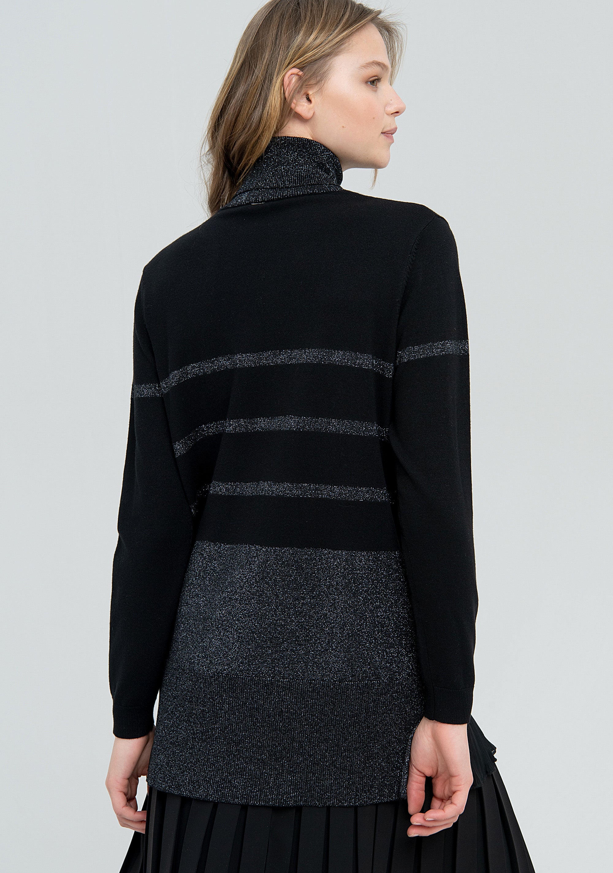 Long knitwear regular fit with lurex and stripes Fracomina FS22WT7017K414Q7-580-4