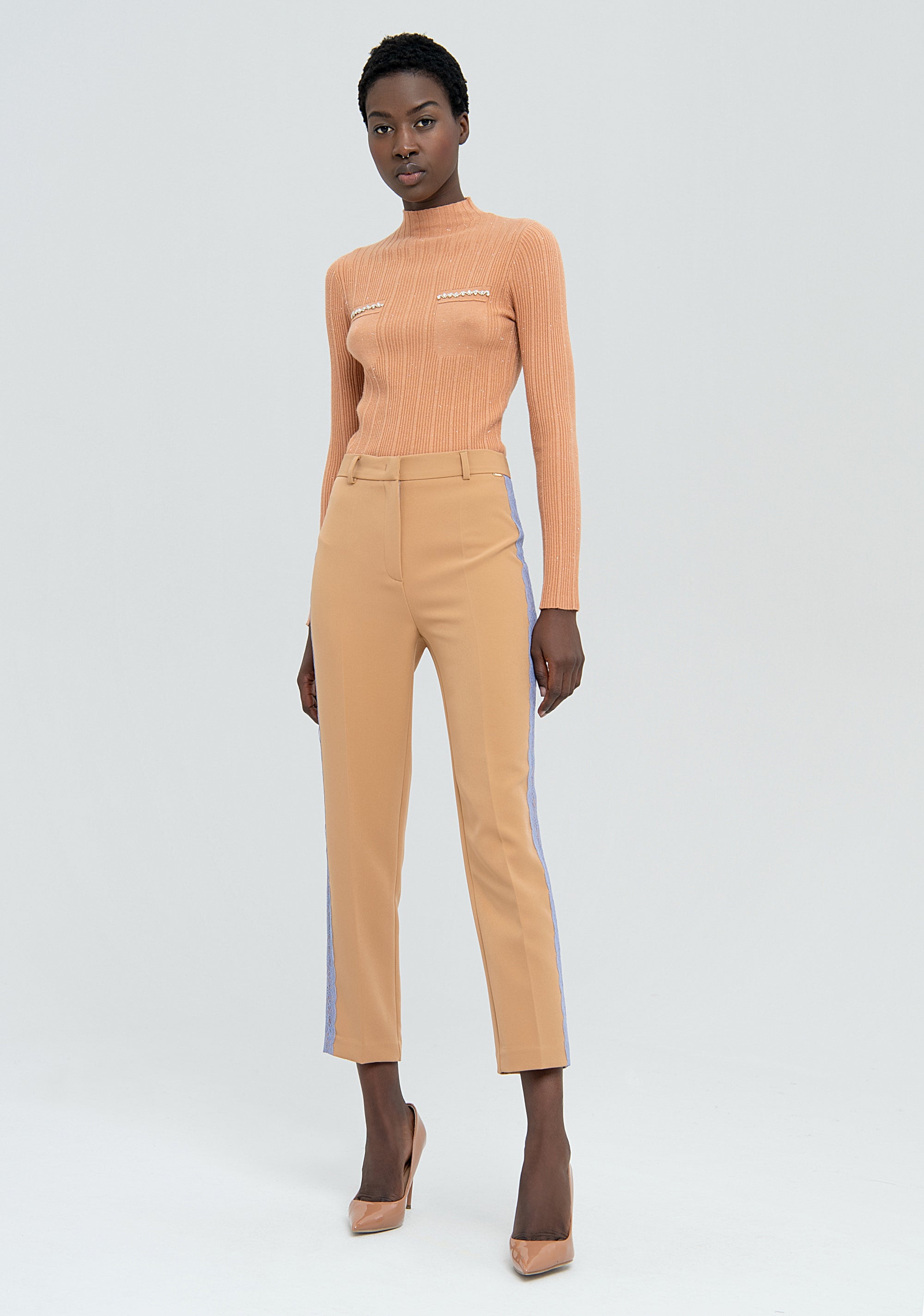 Pant regular fit with lace bands Fracomina FS22WV2001W42901-251