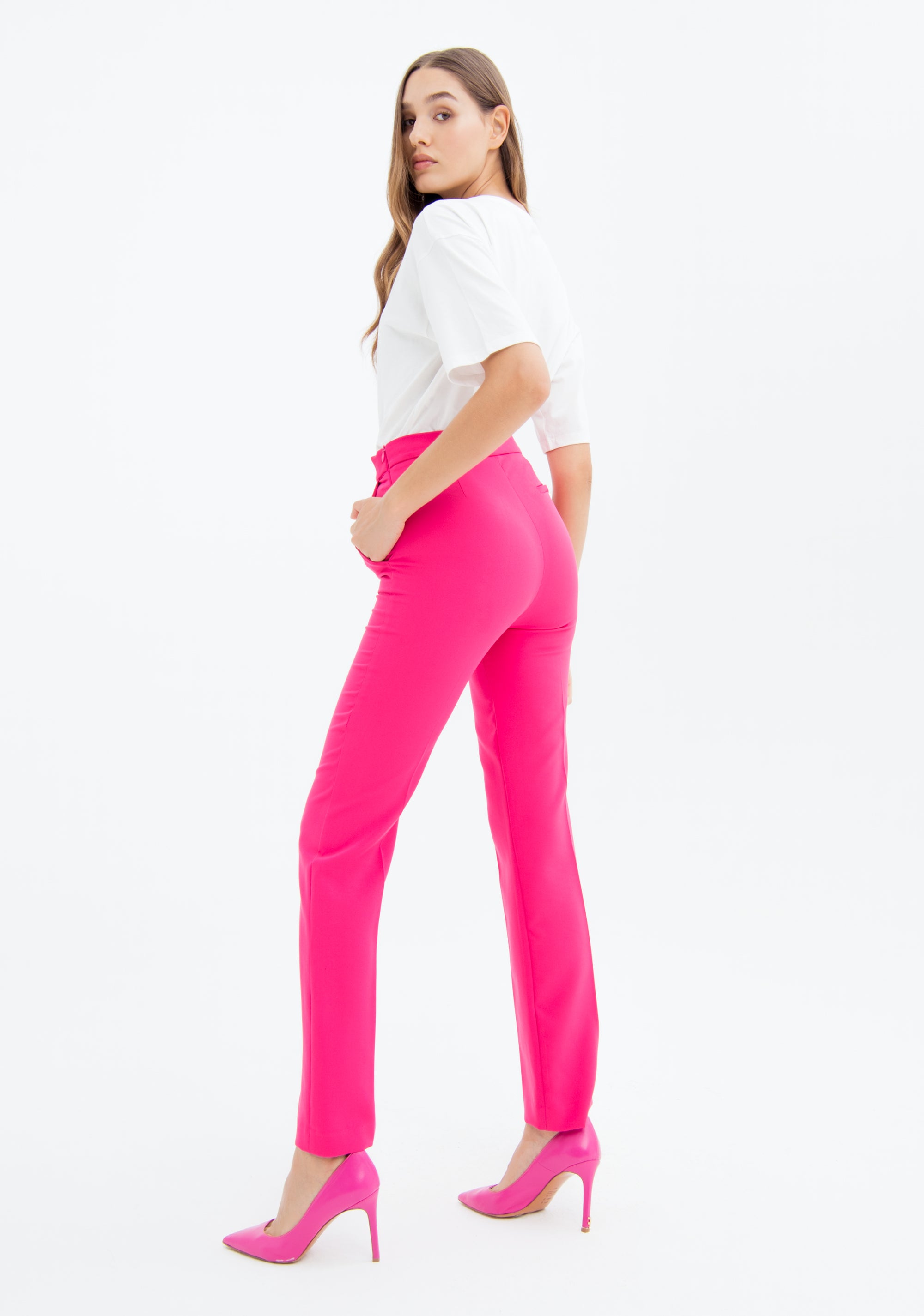 Palazzo pant wide fit made in technical fabric Fracomina FS23SV3006W42901-148-3