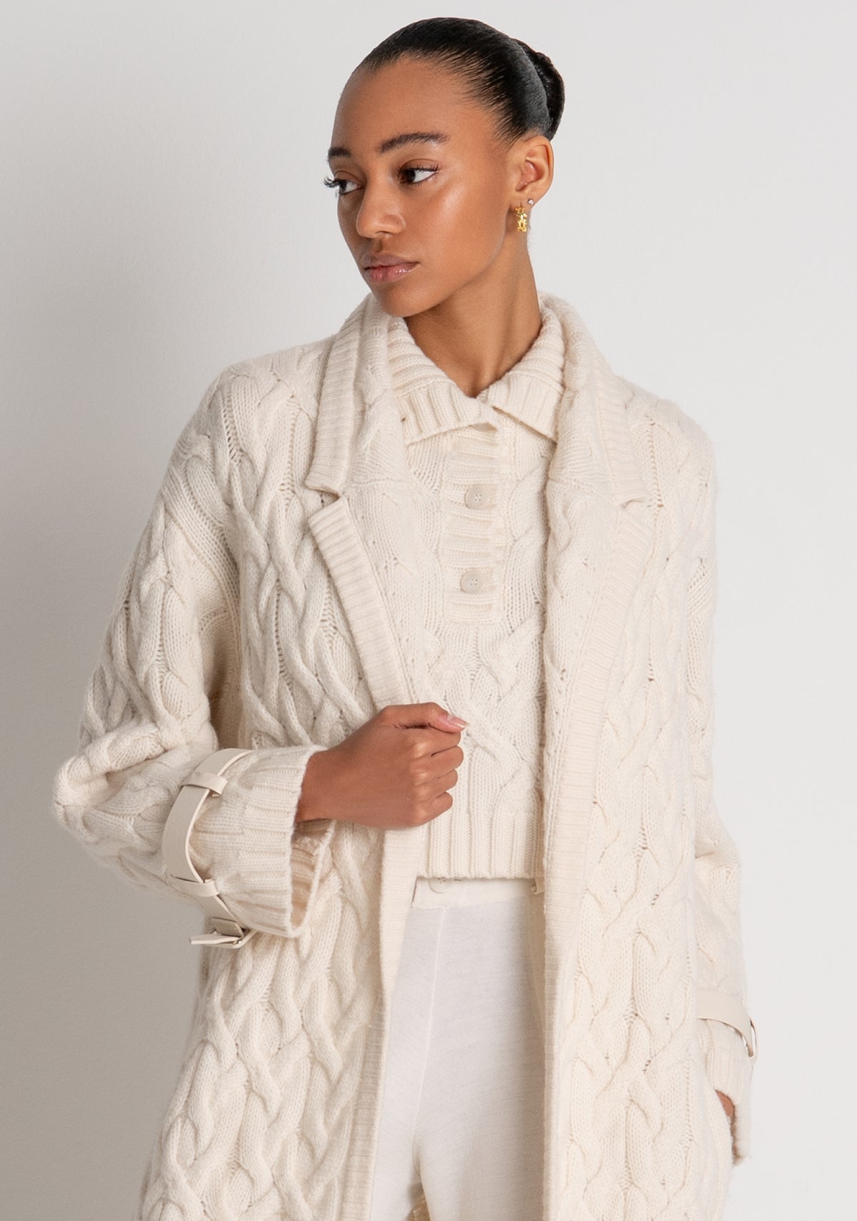 Knitted coat regular fit made in merinos wool Fracomina B126WC1077K56701-094-3