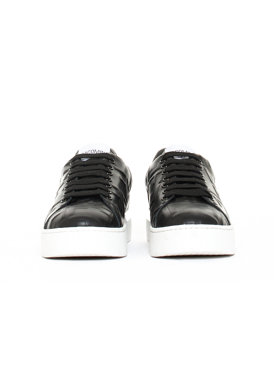Sneakers made in fake leather with front lacing