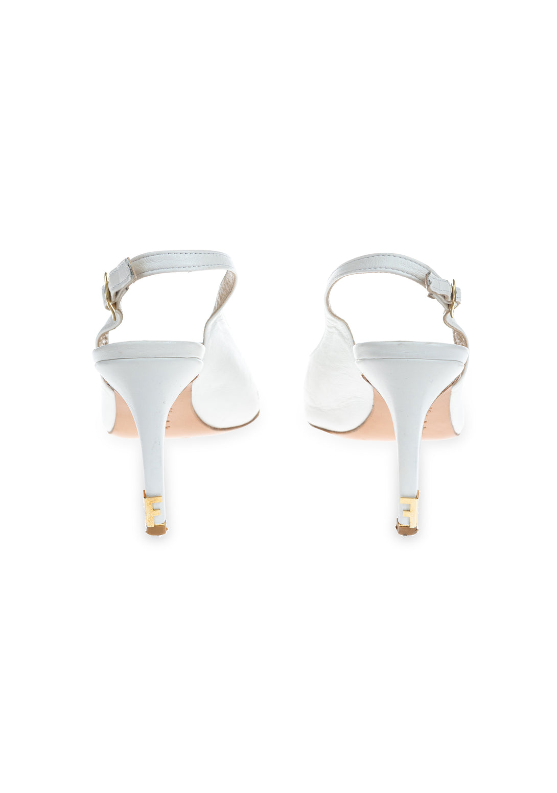 Slingback made in leather with high heels with logo