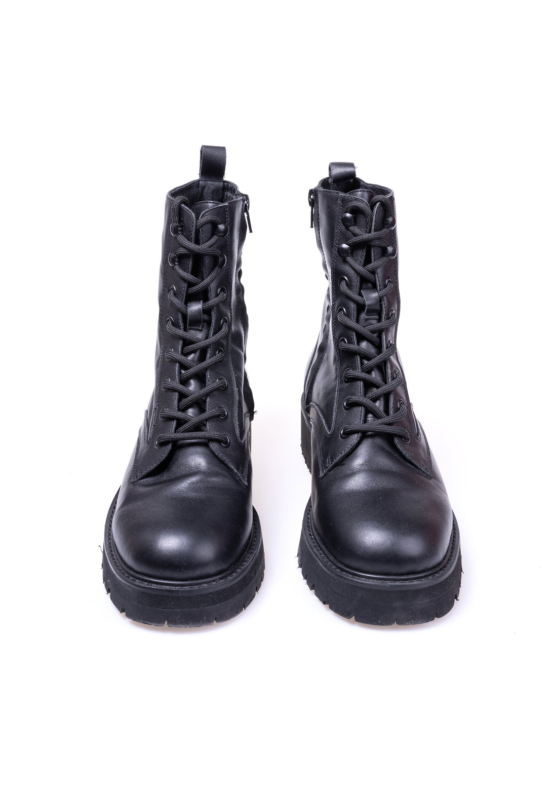Combat boots made in leather with front lacing Fracomina F723WS5002L40101-053-3
