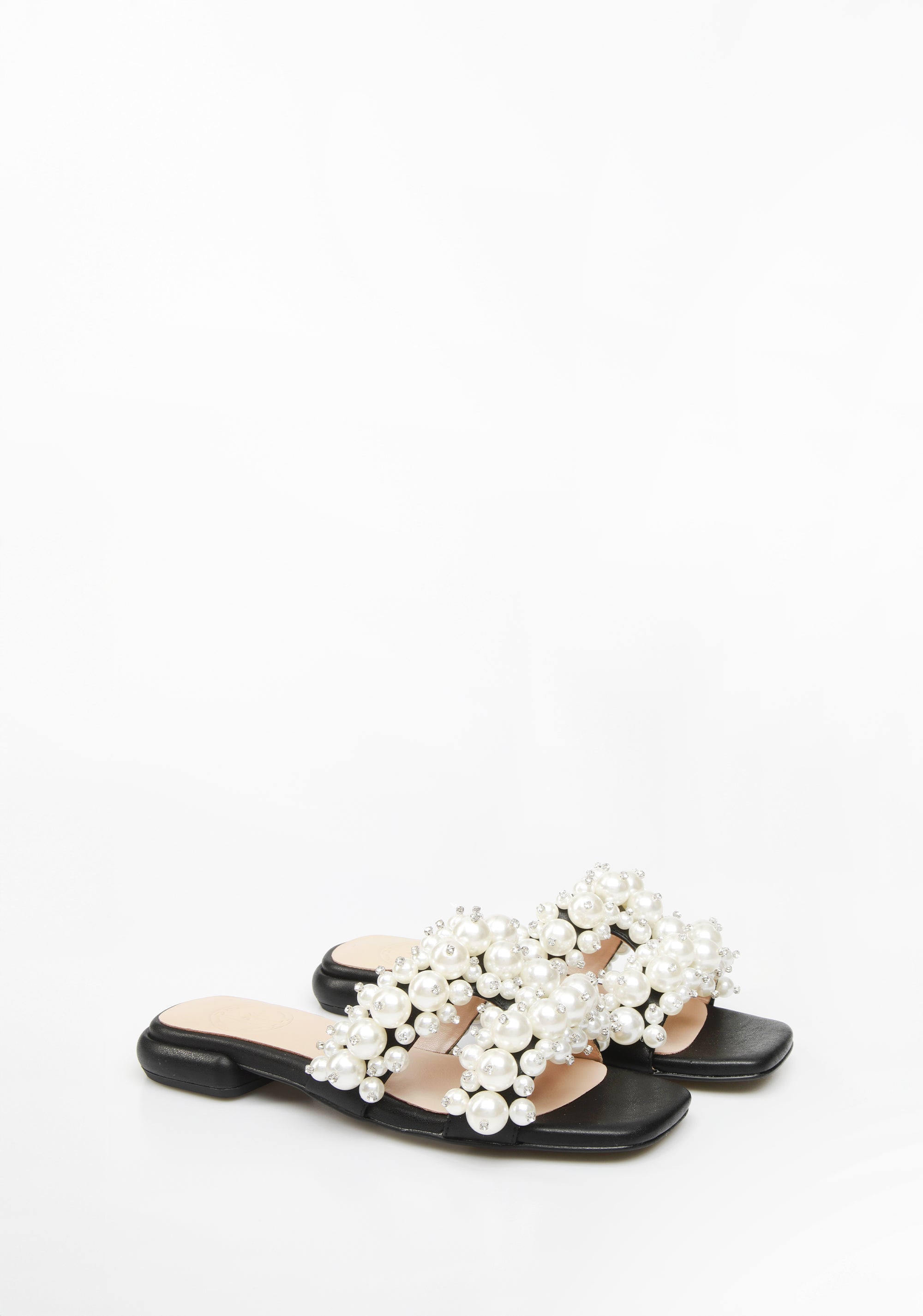Flat Slide Sandal with Pearl-Embellished Fracomina F825SS1004P44301-053_2