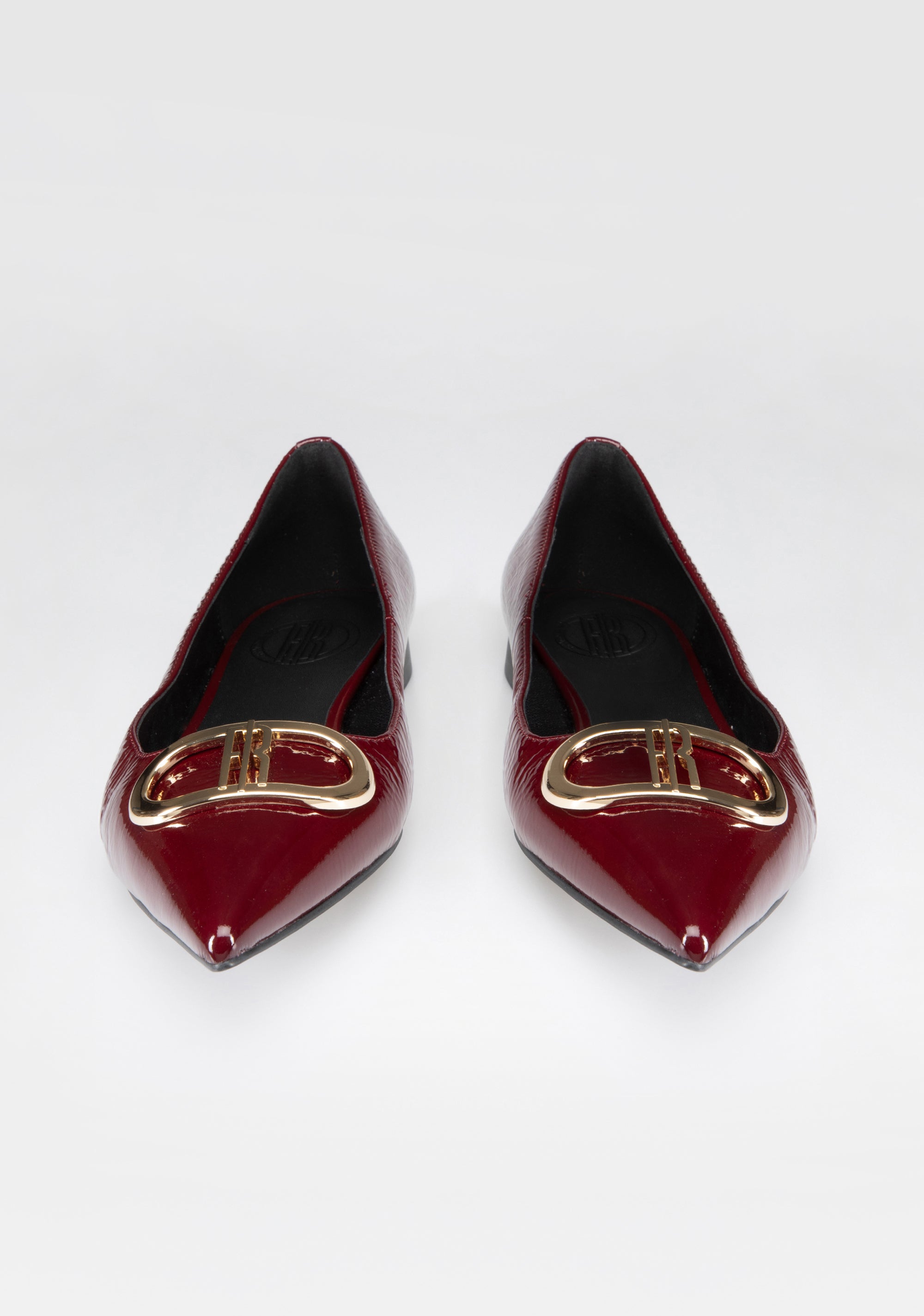 Patent Leather Pointed Toe Flats with Gold Buckle Fracomina F825WS1001L42001-H75_1_ebfe2c55-db2a-4159-aa5e-cc2fd5f0b7b5