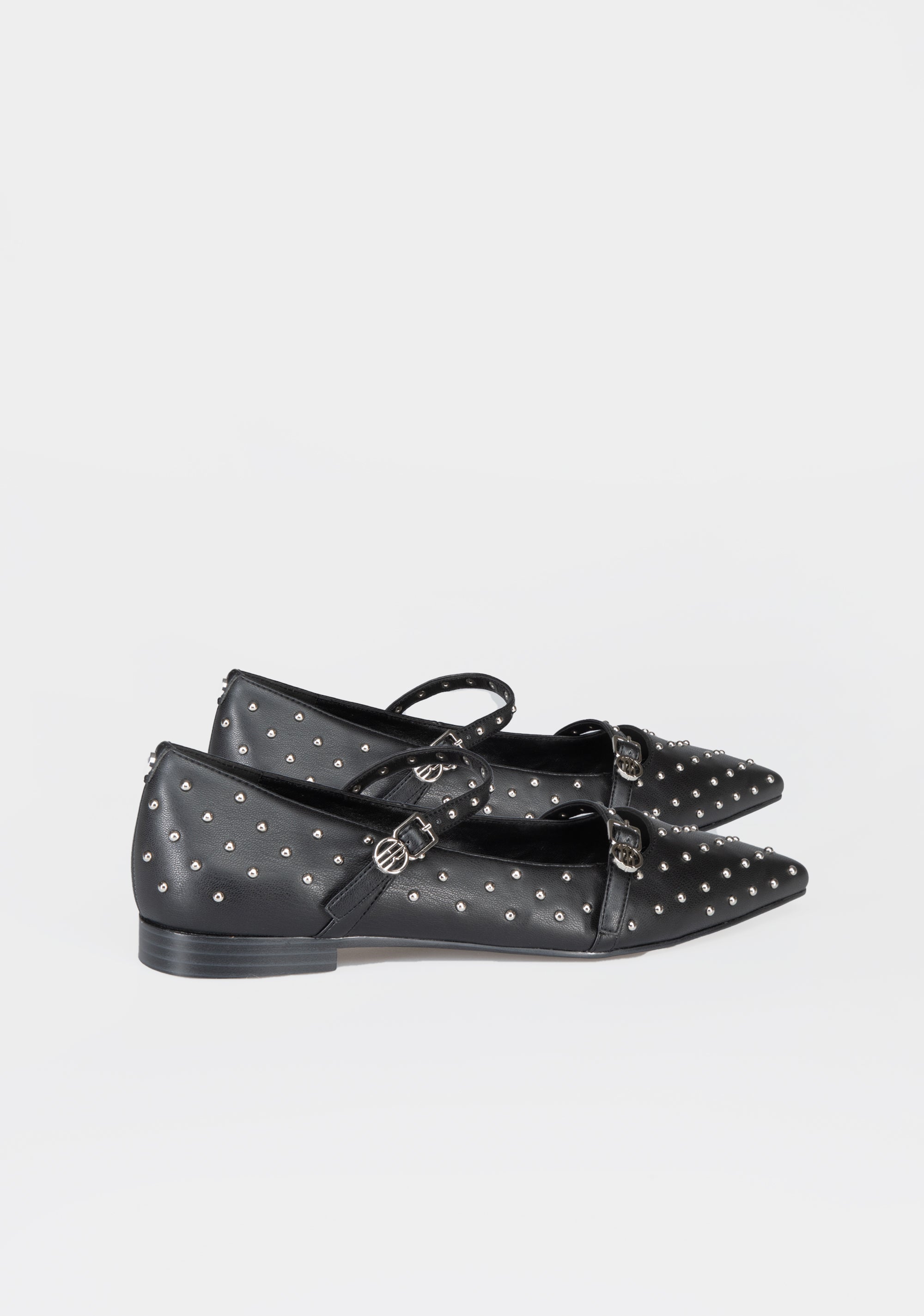 Studded Mary Jane Flats with Metallic Buckles Fracomina F825WS1002P44301-053_2_a7f4f57e-1372-4d50-8b66-48880574ad69