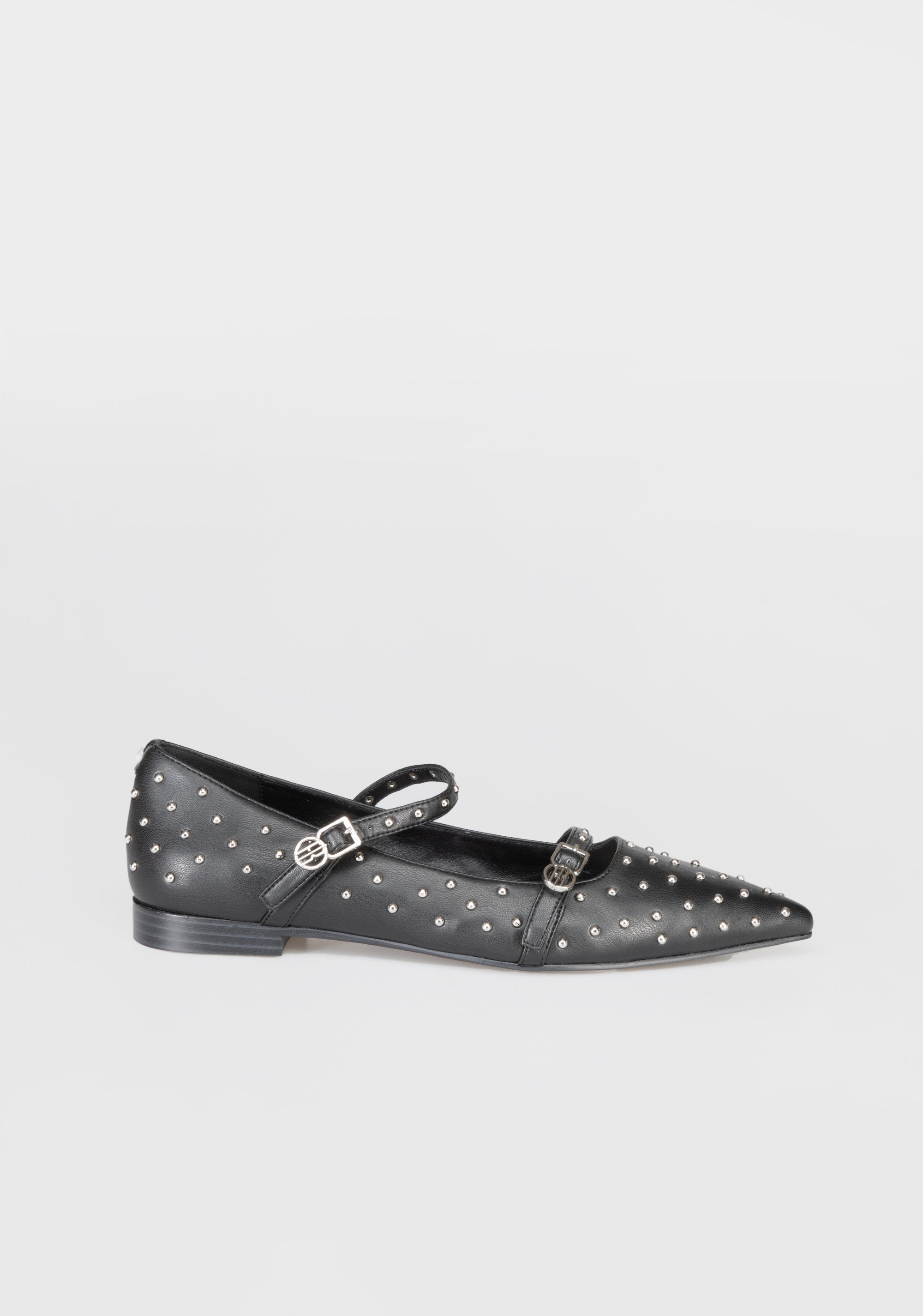 Studded Mary Jane Flats with Metallic Buckles Fracomina F825WS1002P44301-053_3_94b06bbb-74b0-4c23-8b69-e96432b790eb
