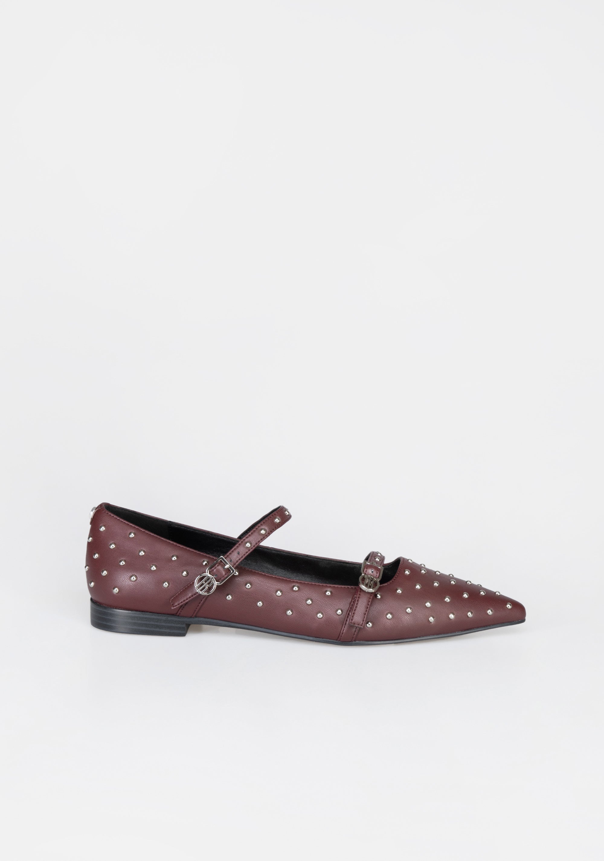 Studded Mary Jane Flats with Metallic Buckles Fracomina F825WS1002P44301-H75_3_13d0a69e-40c7-4455-a447-782f008fe047