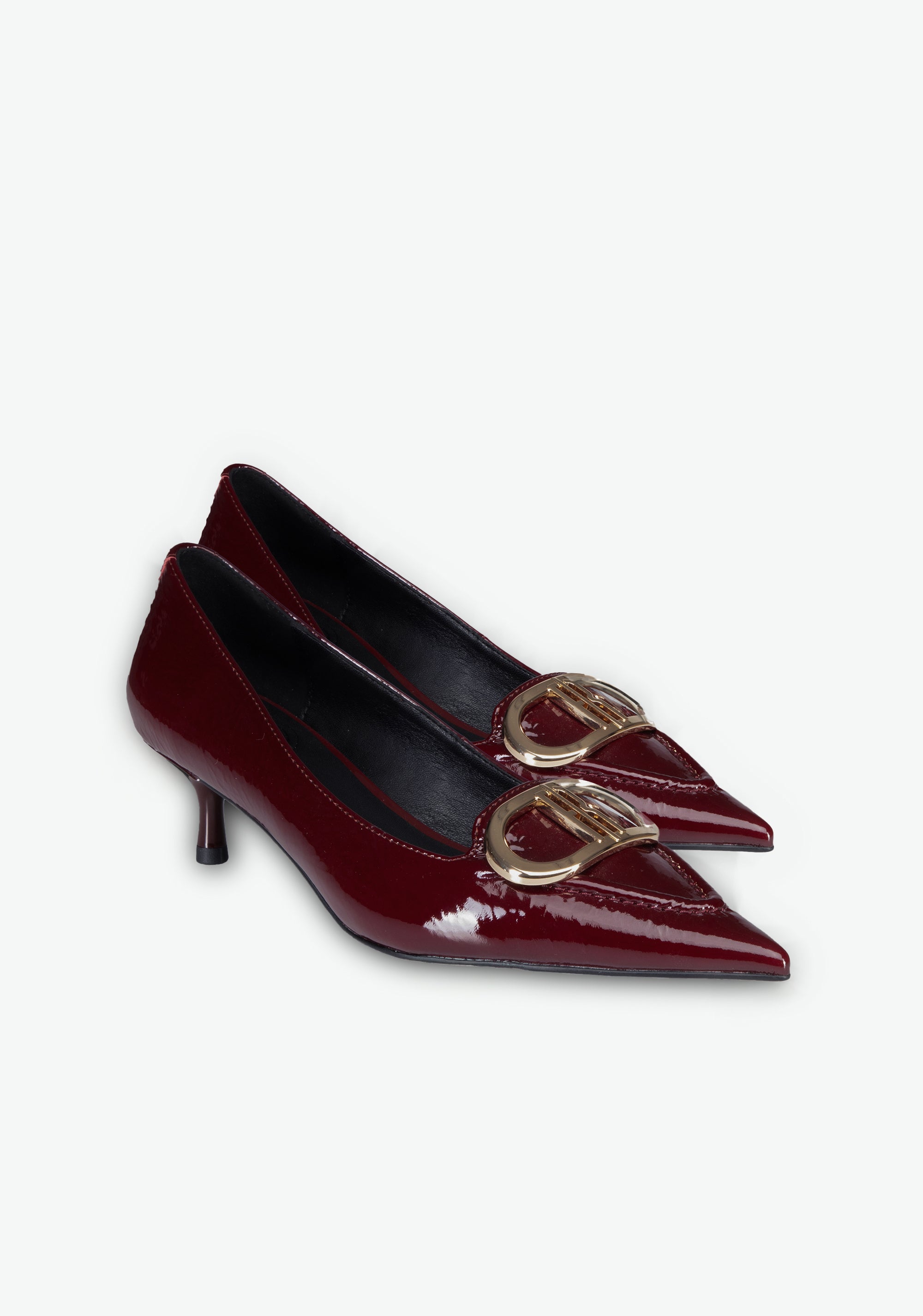 Patent Leather Kitten Heel Pumps with Iconic Buckle Fracomina F825WS2001L42001-H75_2_9f6a0493-5b8d-4517-8cfb-9ed4701d8b4a