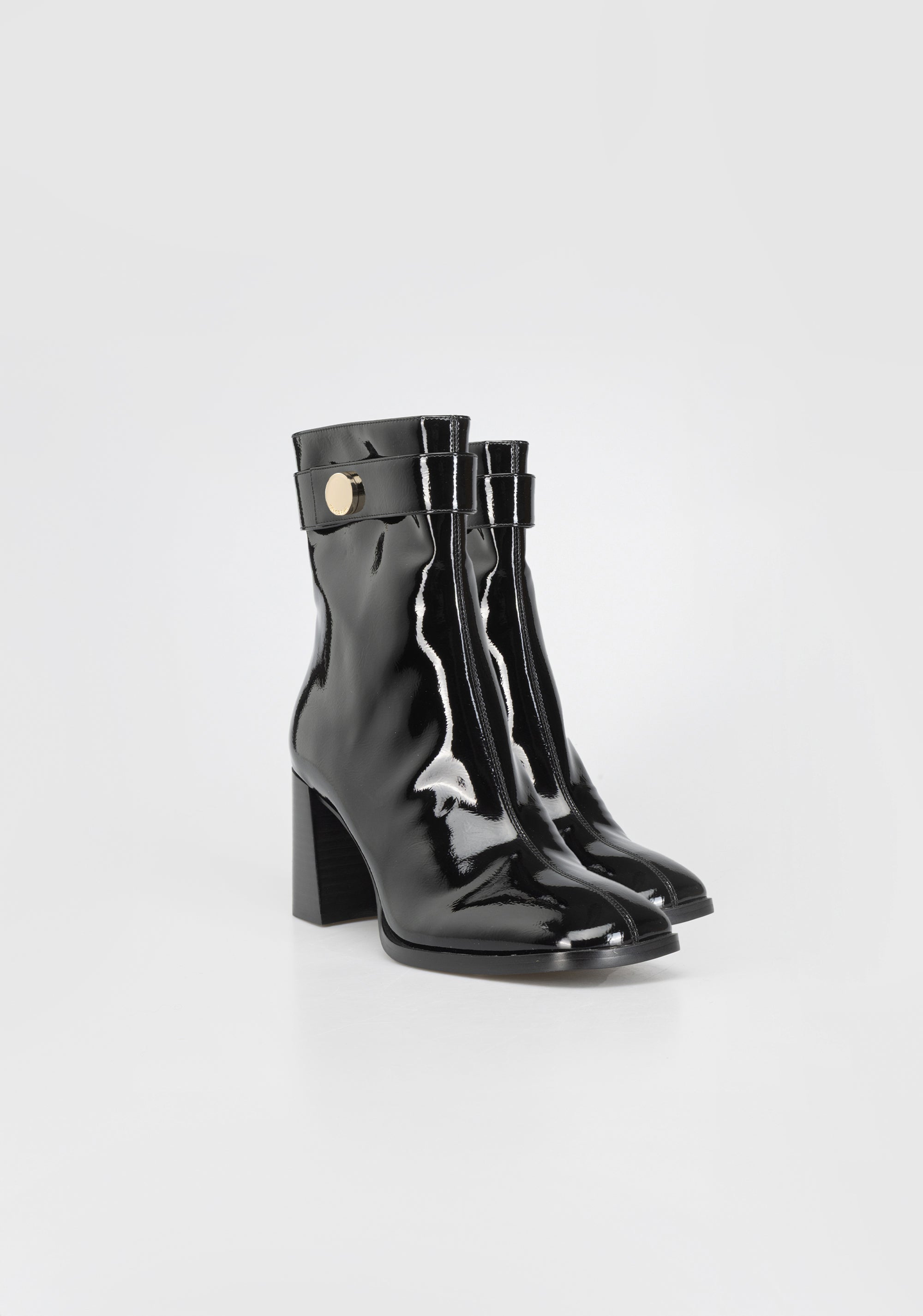 Glamorous Patent Leather Ankle Boots with Block Heel and Gold Detail Fracomina F825WS5003P44501-053_2_dd08b329-6627-45bf-a512-950a30639a83