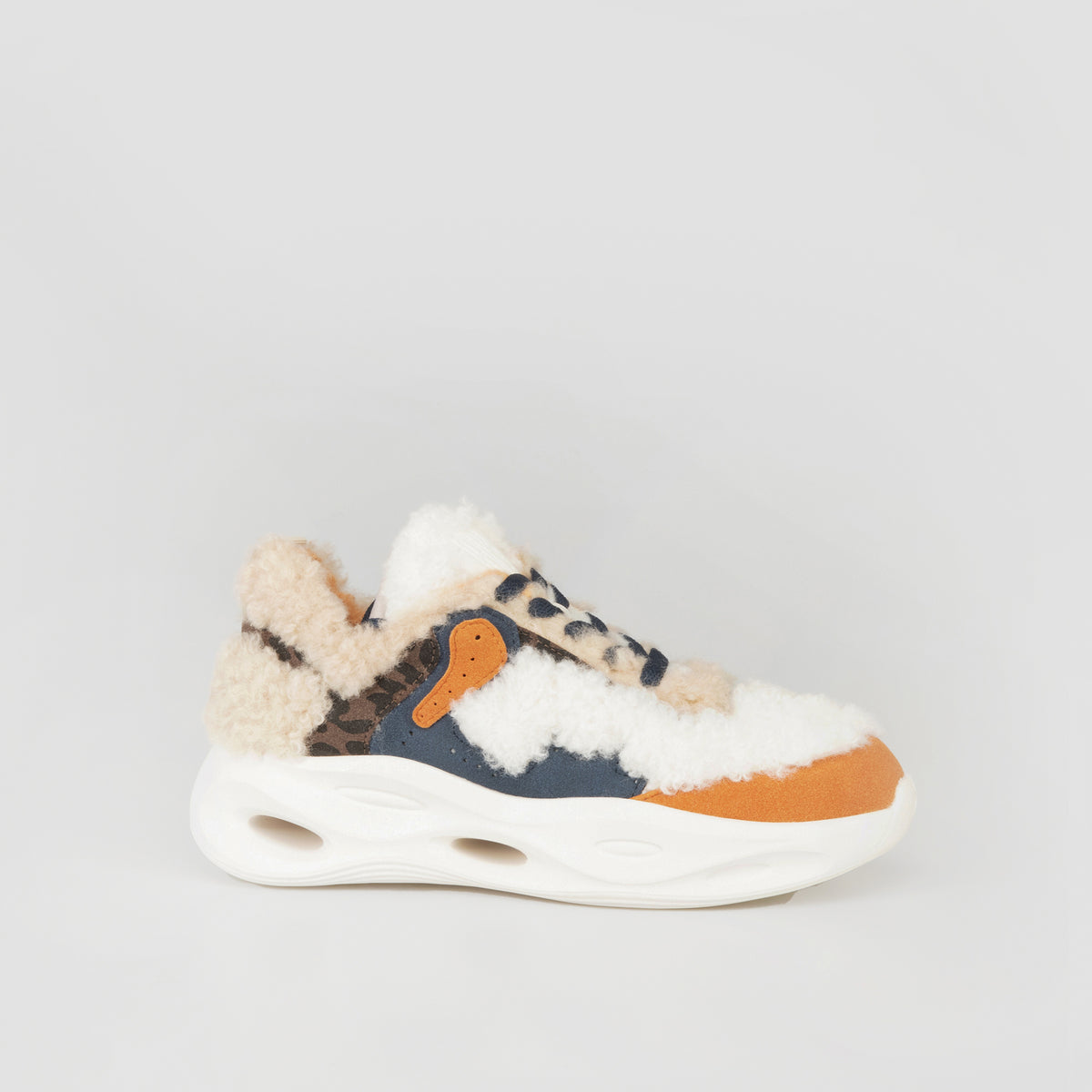 Bold Sneakers with Animalier Texture Mix and Colorful Details