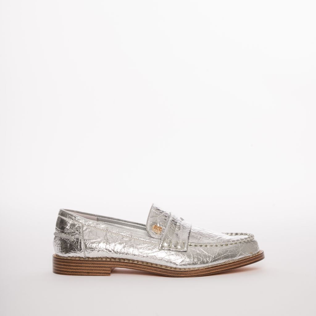 Loafers in Crackle-Effect Laminated Leather Fracomina F826SS1001P411L9-389_2
