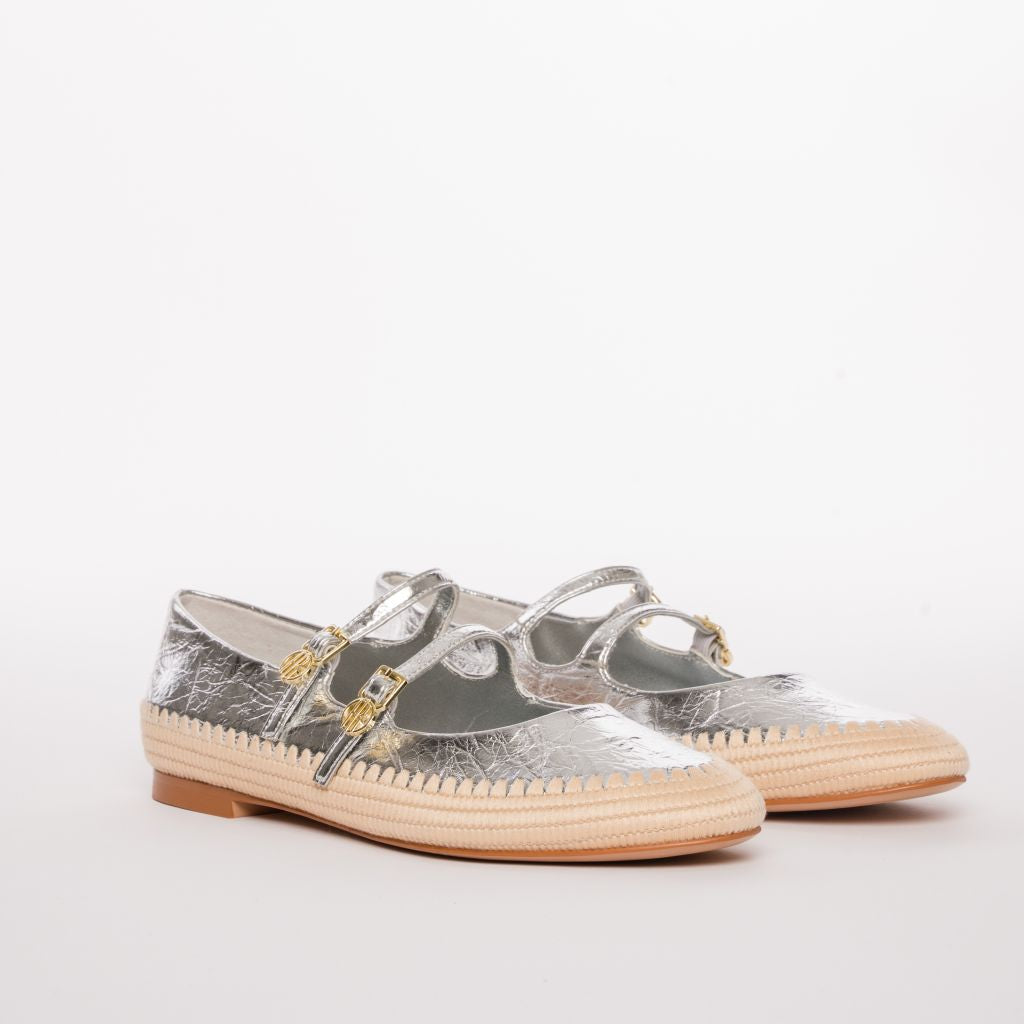 Double-Buckle Mary Jane Flats with Rope Detail Fracomina F826SS7001P411L9-389_3