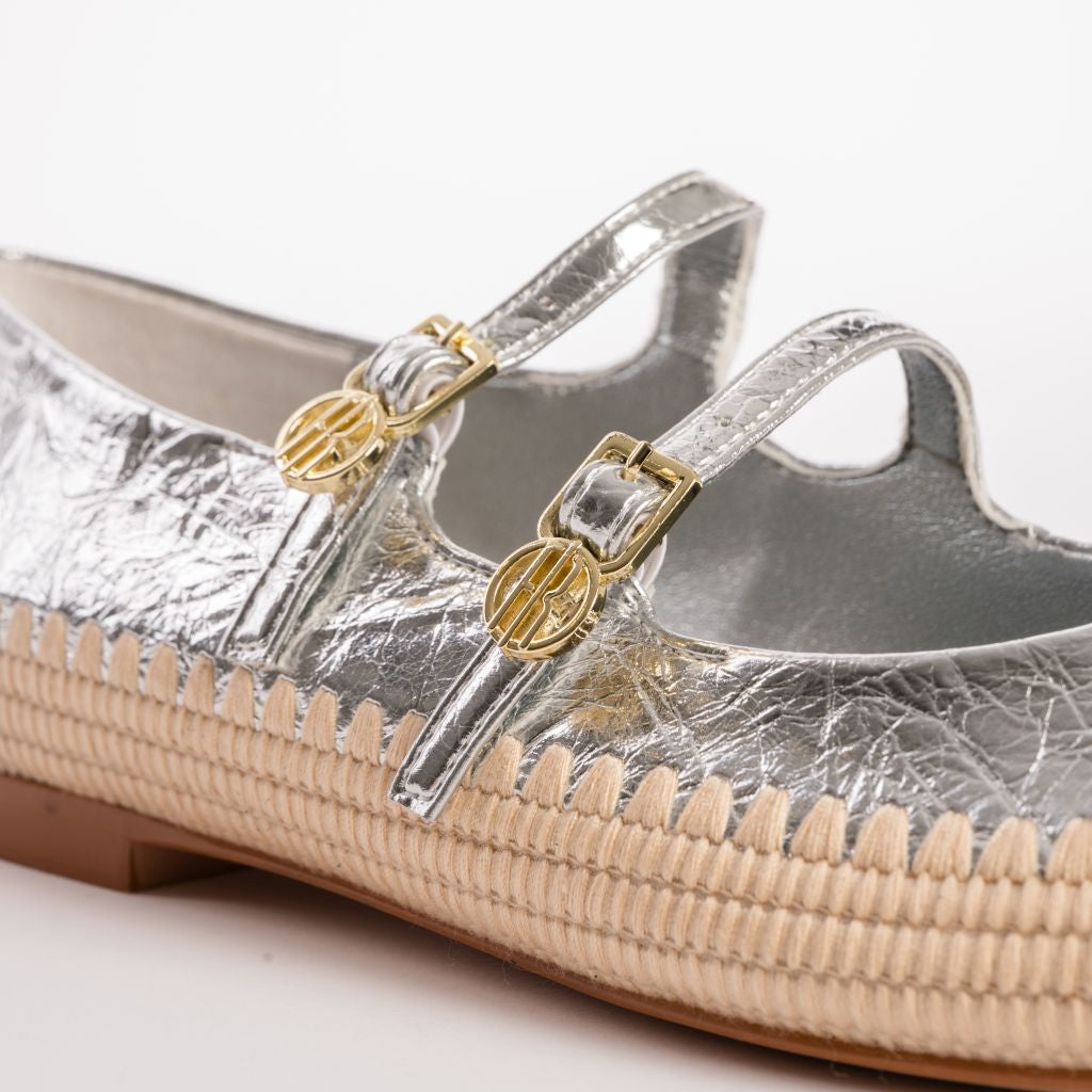 Double-Buckle Mary Jane Flats with Rope Detail Fracomina F826SS7001P411L9-389_4