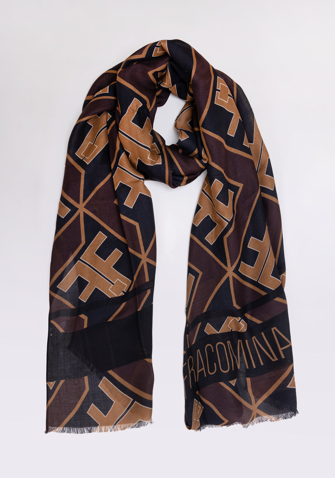 Wide foulard with logo pattern Fracomina FA000A2001W656R8-053-1