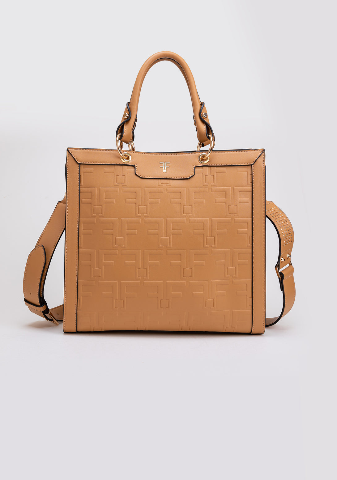 Tote bag made in eco leather with logo Fracomina FA23SB3007P411N4-B53-1