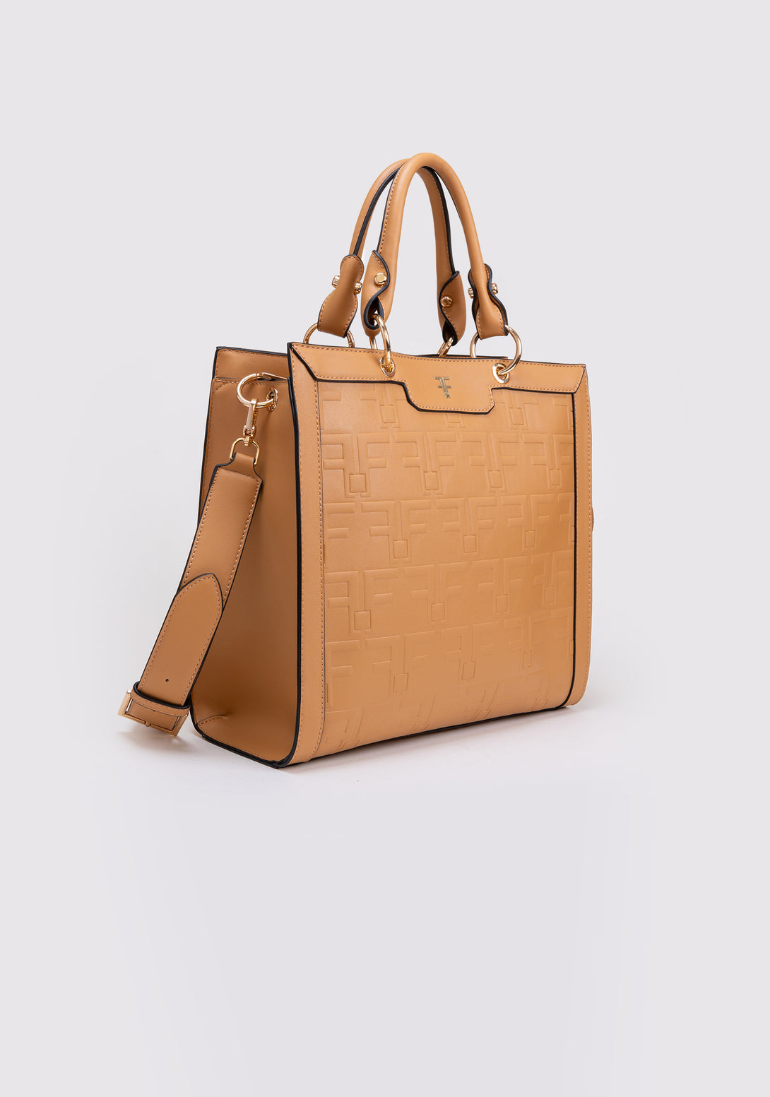 Tote bag made in eco leather with logo Fracomina FA23SB3007P411N4-B53-2