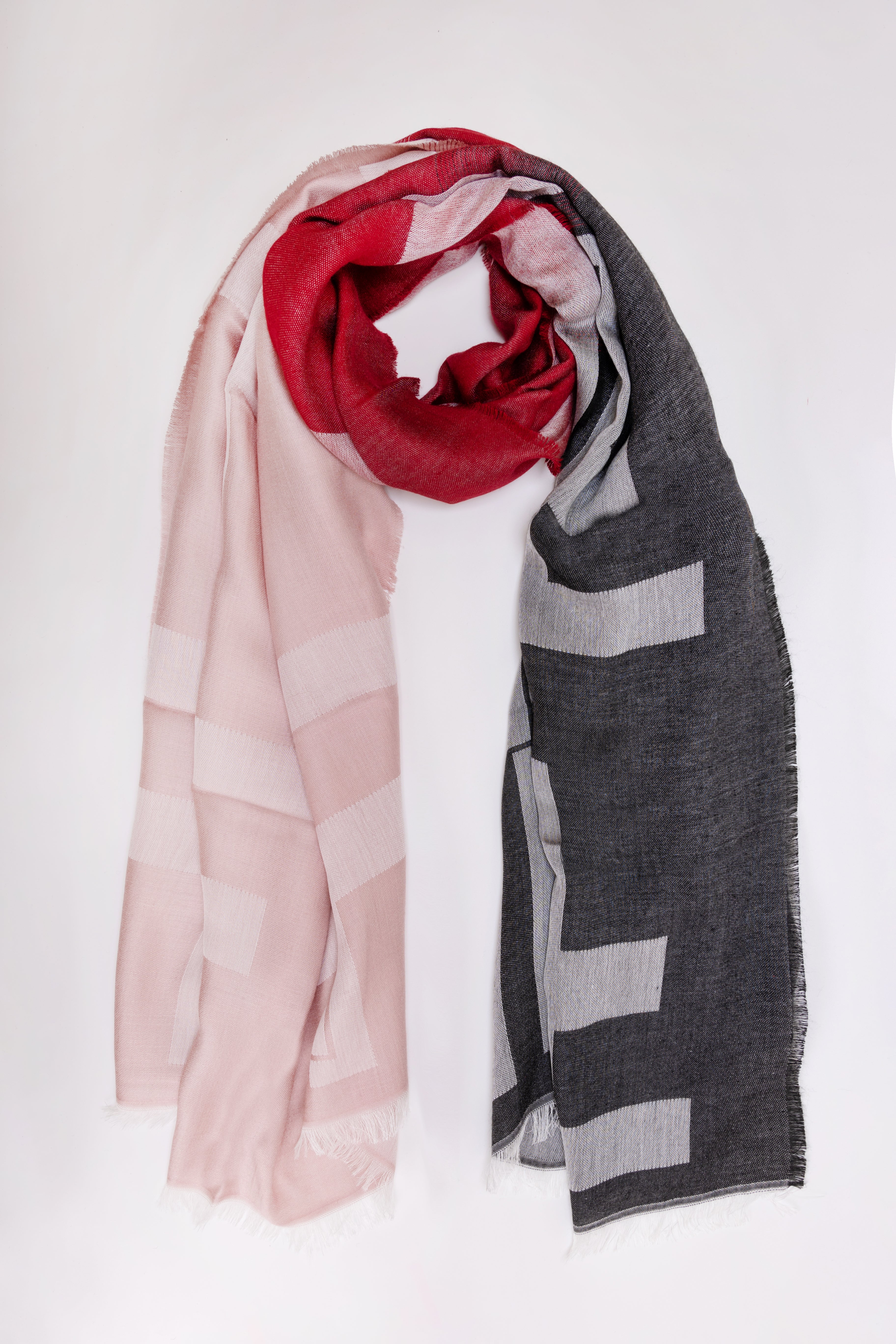 Wide scarf with logo pattern made in viscose Fracomina FA23WA2003W583F8-R72-1_2561e3fb-12b3-46de-98c8-a37fdea0eb83