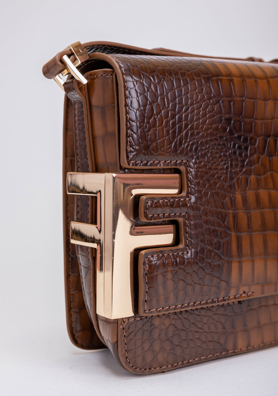 Bella bag Baguette bag made in croco eco leather Fracomina FA23WB3003P430T5-091-5