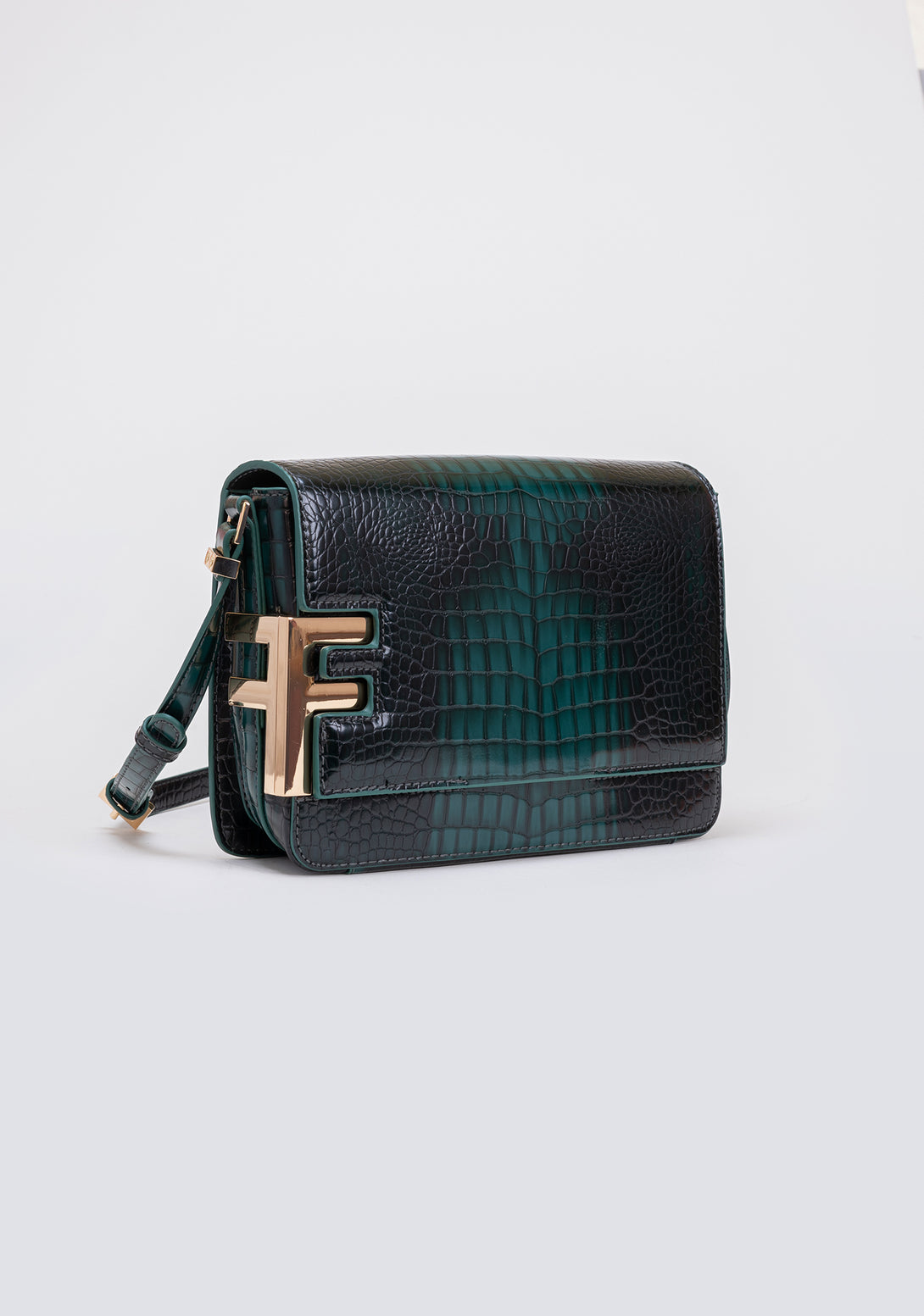 Bella bag Baguette bag made in croco eco leather Fracomina FA23WB3003P430T5-813-6