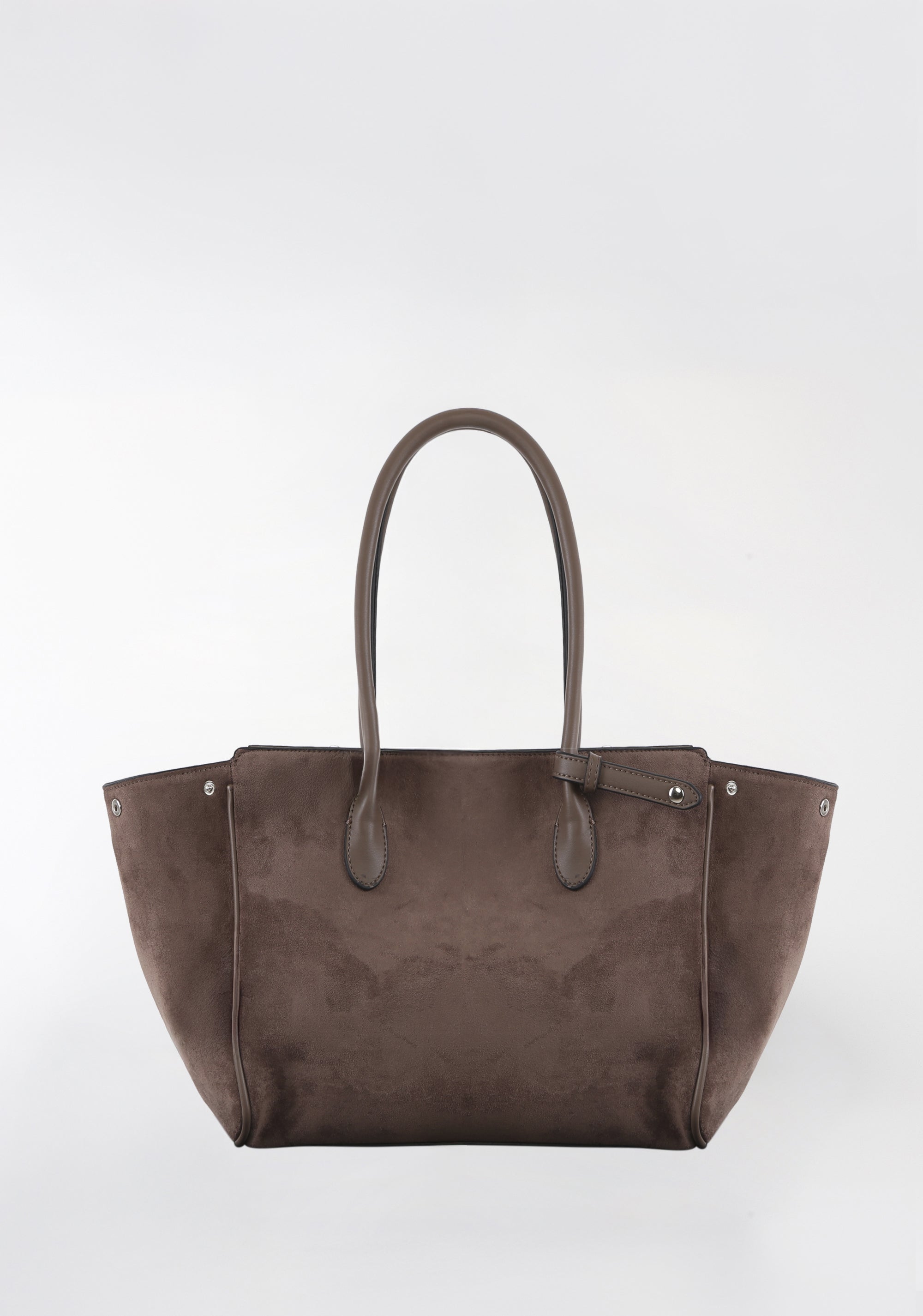 Structured Tote Bag in Faux Suede with Metallic Details Fracomina FB25WB1001P45401-G16_3