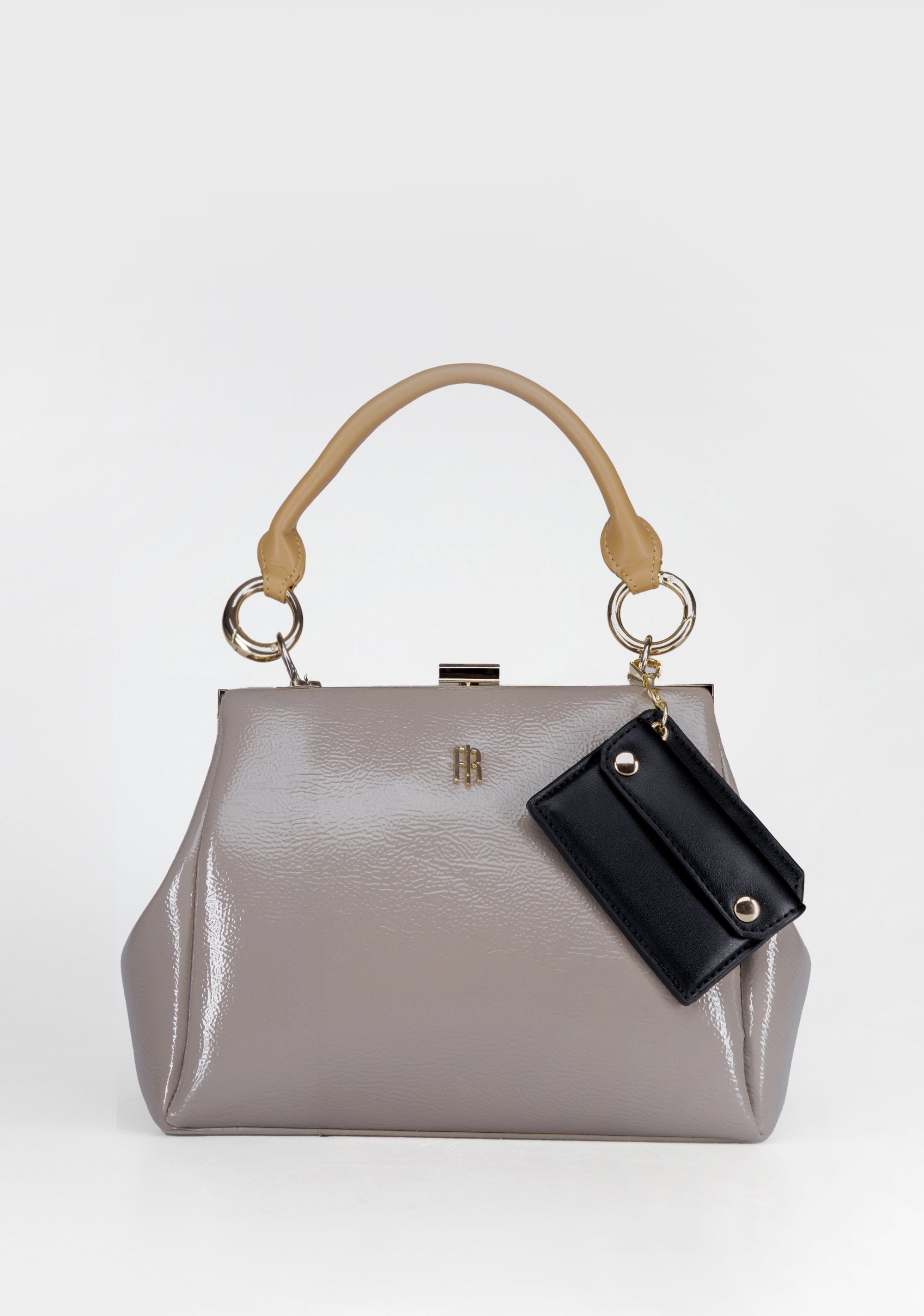Elegant in Glossy Patent Leather with Clasp Closure and Keychain Detail Fracomina FB25WB1002P44601-T90_0906770d-a38d-4528-a286-9d814a2d2c68