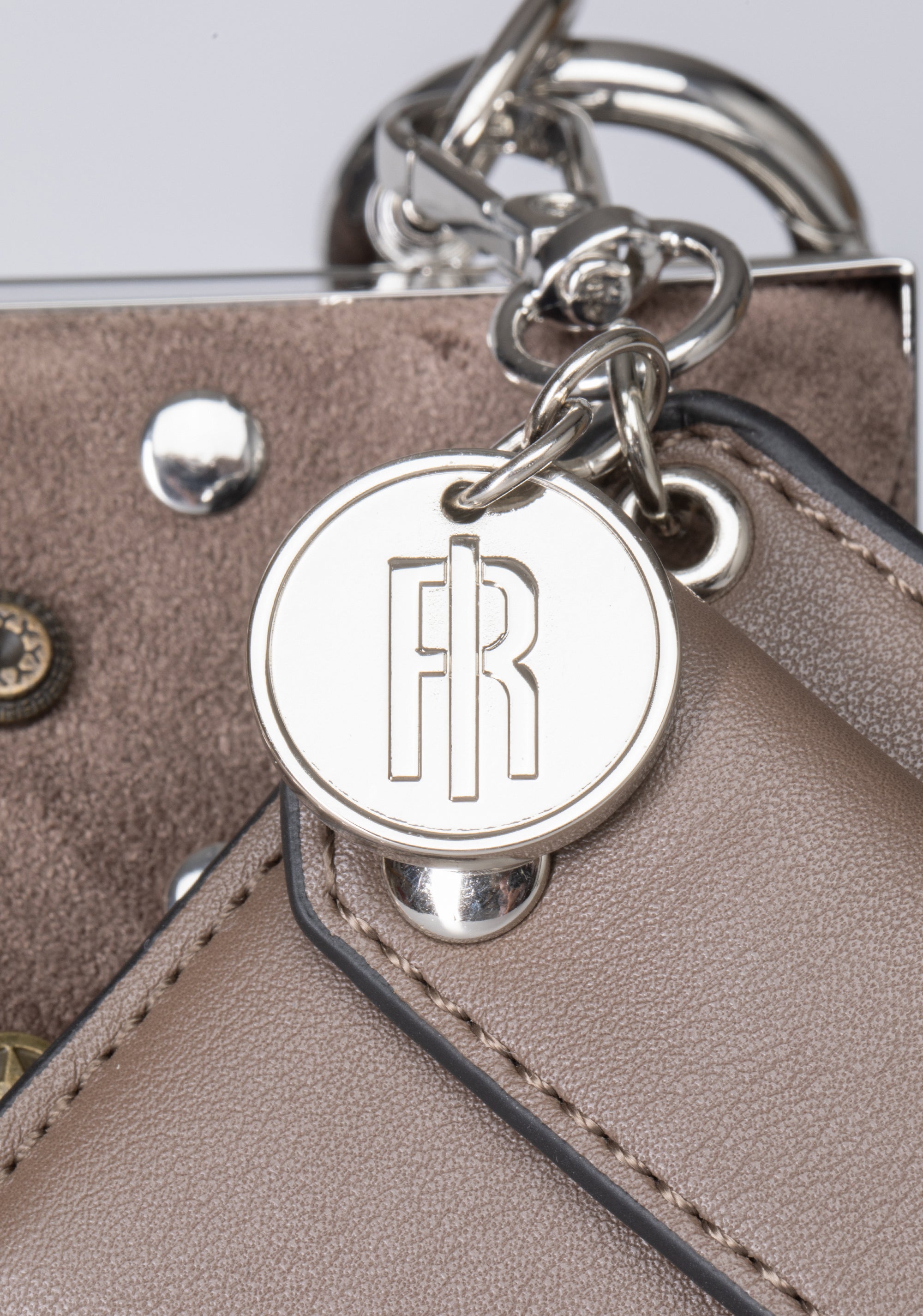 Elegant in Taupe Faux Suede with Studs and Charm Fracomina FB25WB1002P45401-G16_4_3da4c82d-e7cd-4aca-9f60-d54fac295d69