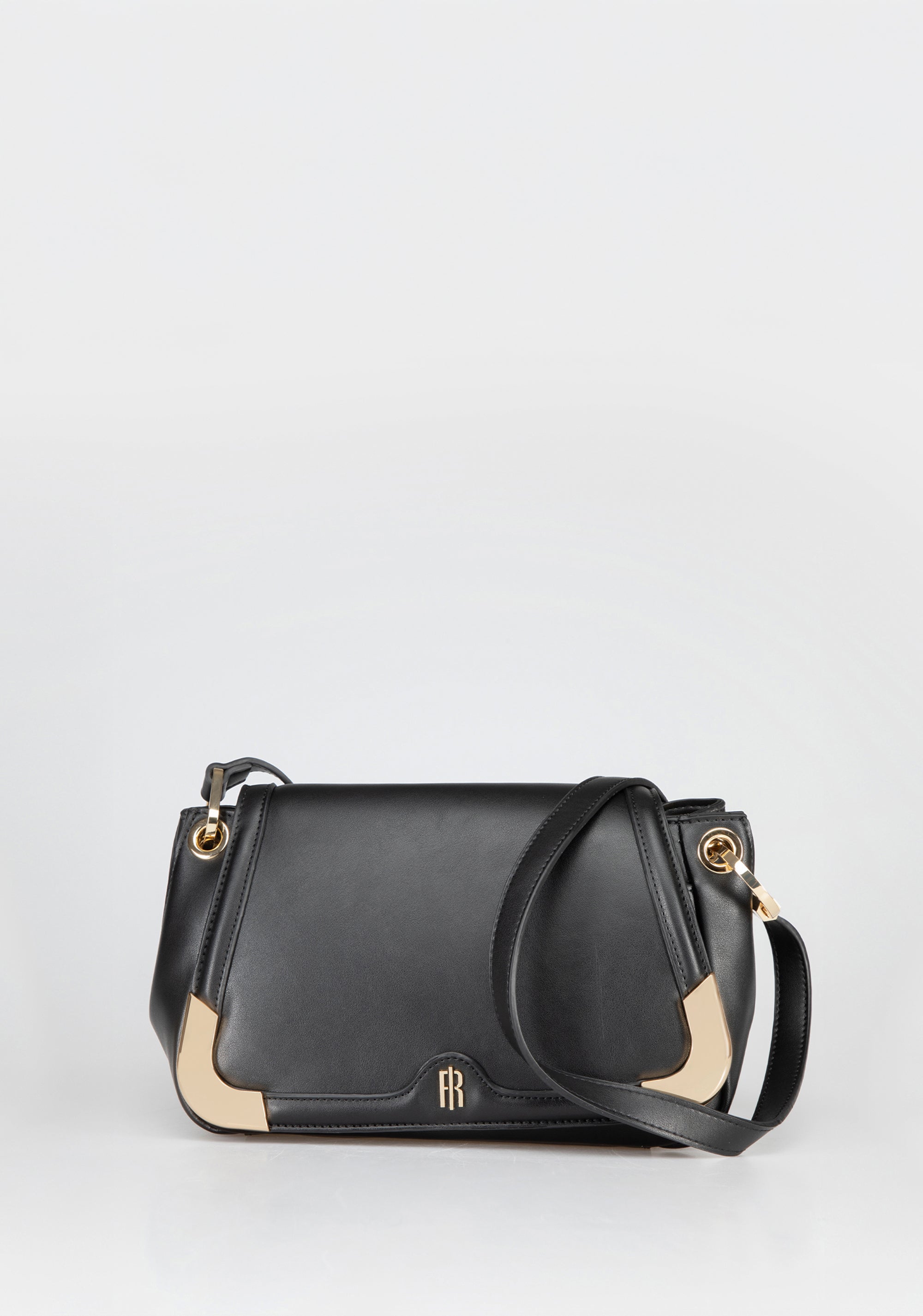 Elegant Shoulder Bag with Gold Metallic Details Fracomina FB25WB3001P41101-053jpg